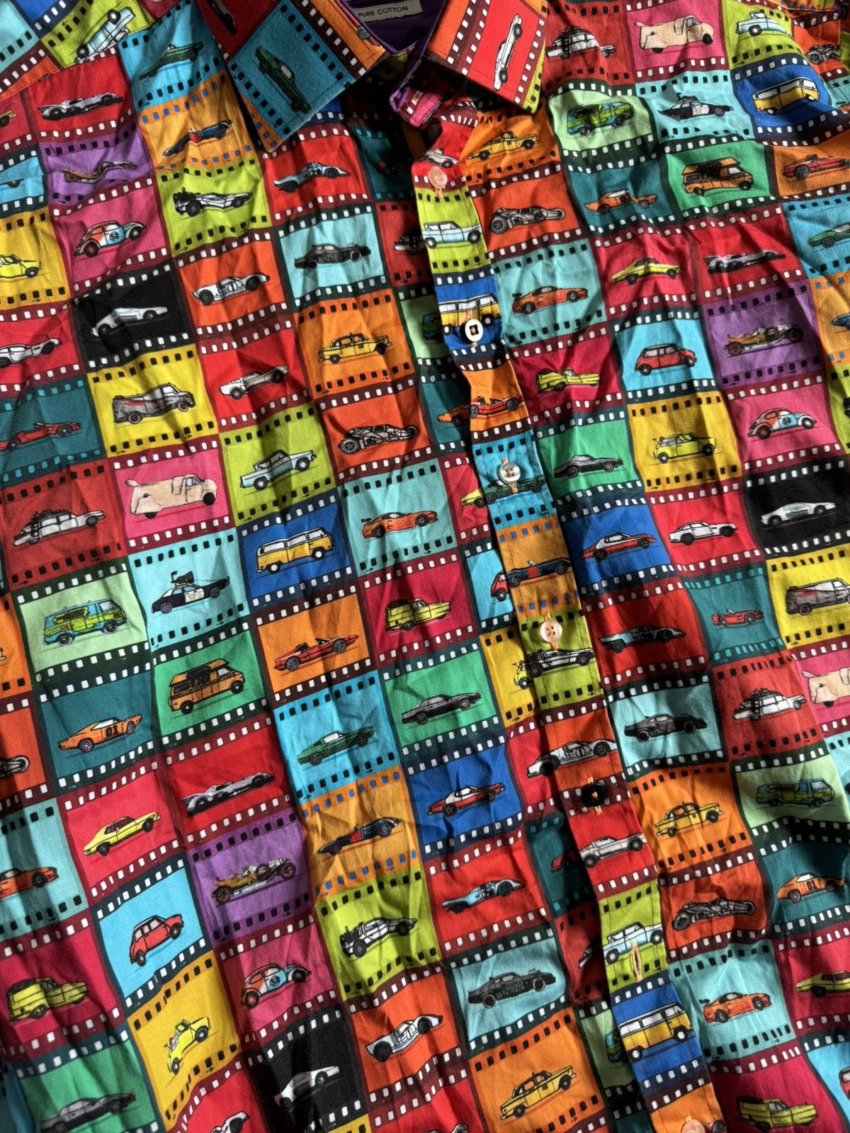 Vintage Mens Claudio Lugli Button Up Shirt Long Sleeve Car Print Size US XXL / EU 58 / 5 - 5 Thumbnail