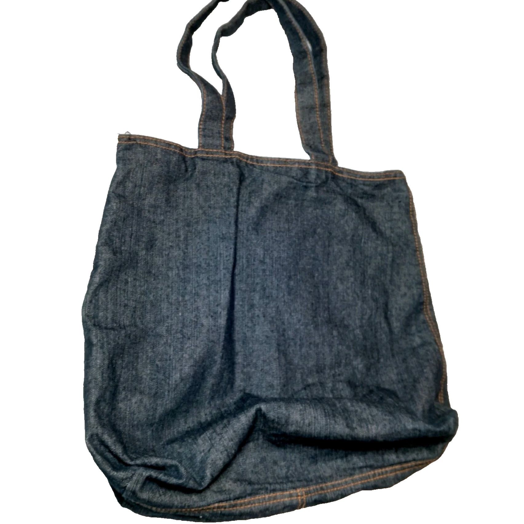 Market Blue Jean Denim Tote Bag Dark Wash Cotton Shopping Market Classic Retro Indigo Size 32" / US 10 / IT 46 - 2 Thumbnail