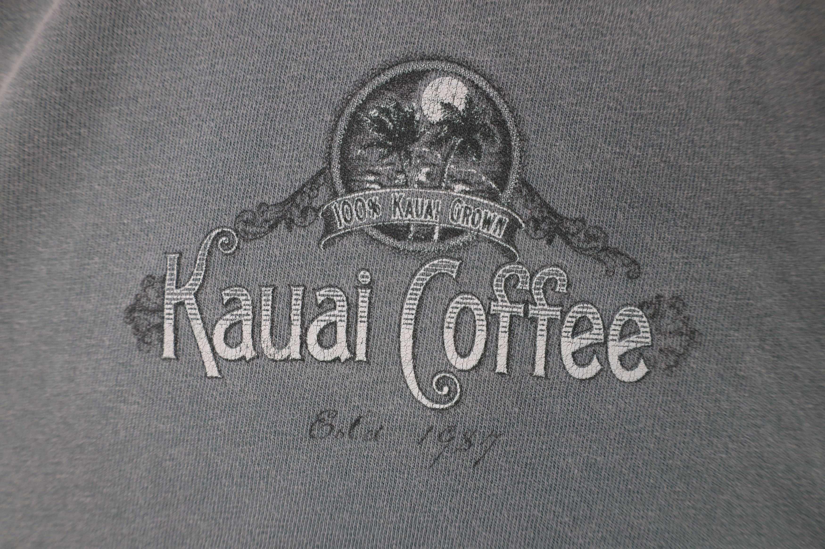 Vintage Vintage 90s Streetwear Stonewash Kauai Coffee T-Shirt Green Size US L / EU 52-54 / 3 - 4 Thumbnail