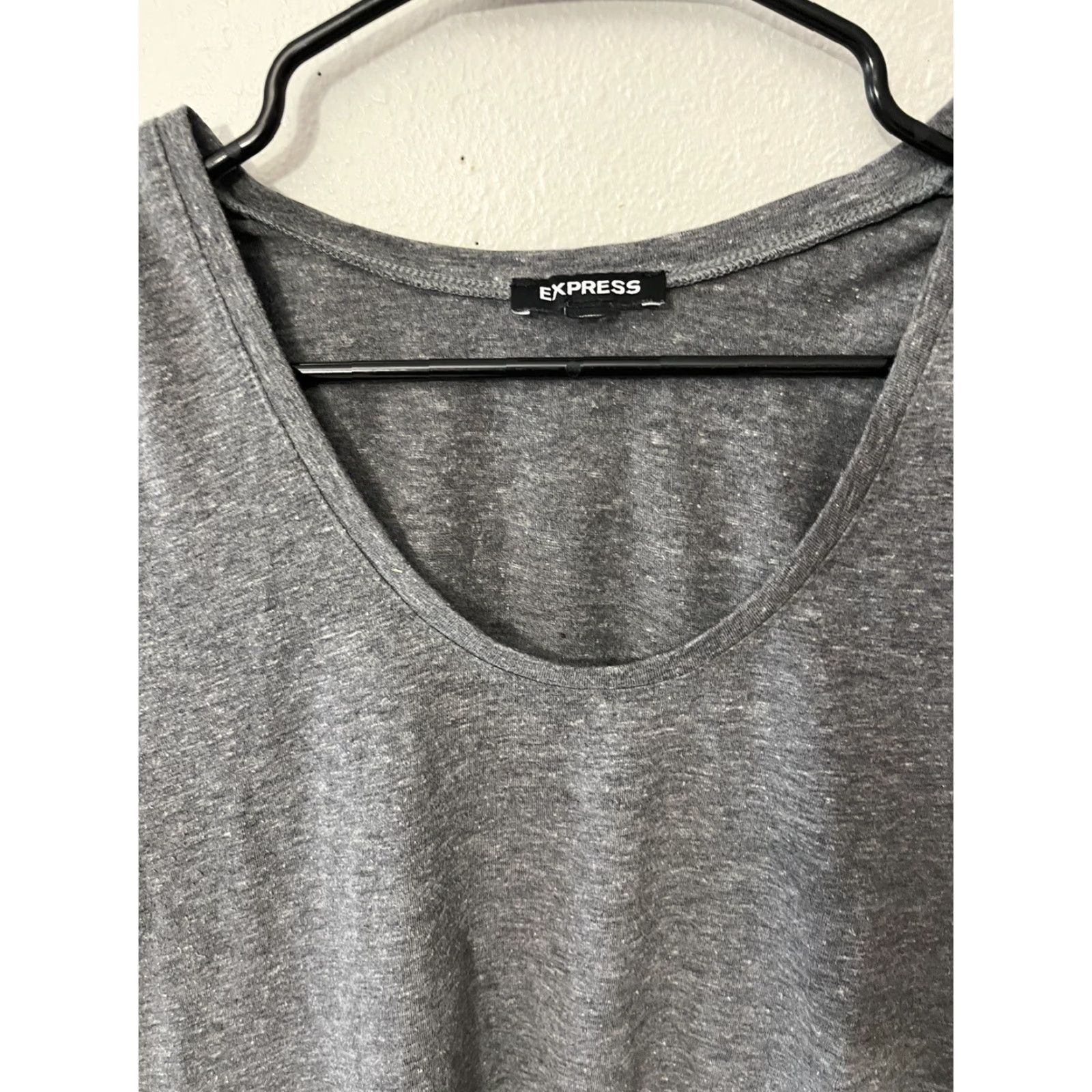 Express Express Adult Women's Medium Gray Solid Scoop neck Casual Shirt Size M / US 6-8 / IT 42-44 - 2 Thumbnail