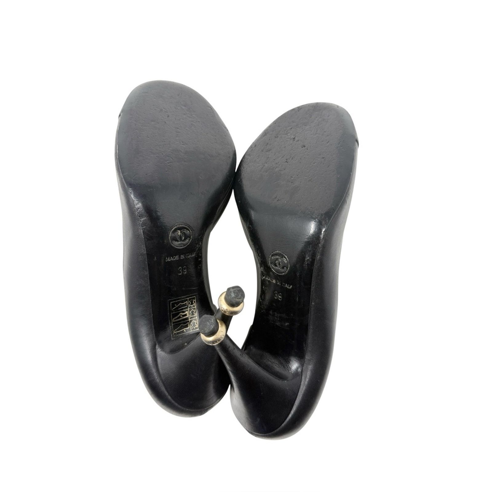 Chanel Chanel CC Black Leather Camellia Half D’Orsay Pumps Size 39 Size US 9 / IT 39 - 7 Thumbnail