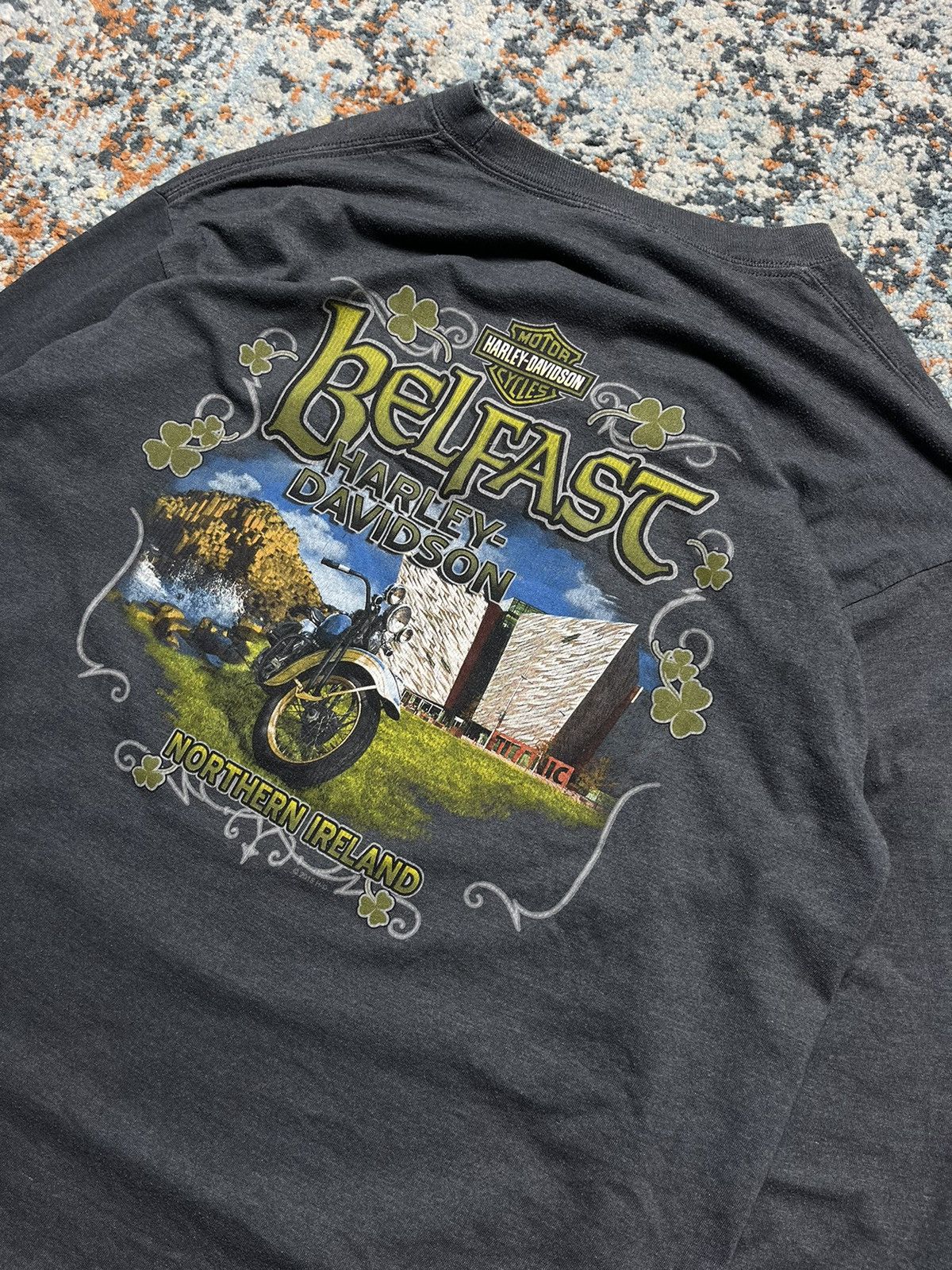 Harley Davidson Vintage 00s Harley Davidson Belfast Ireland long sleeve tee Size US XL / EU 56 / 4 - 5 Thumbnail