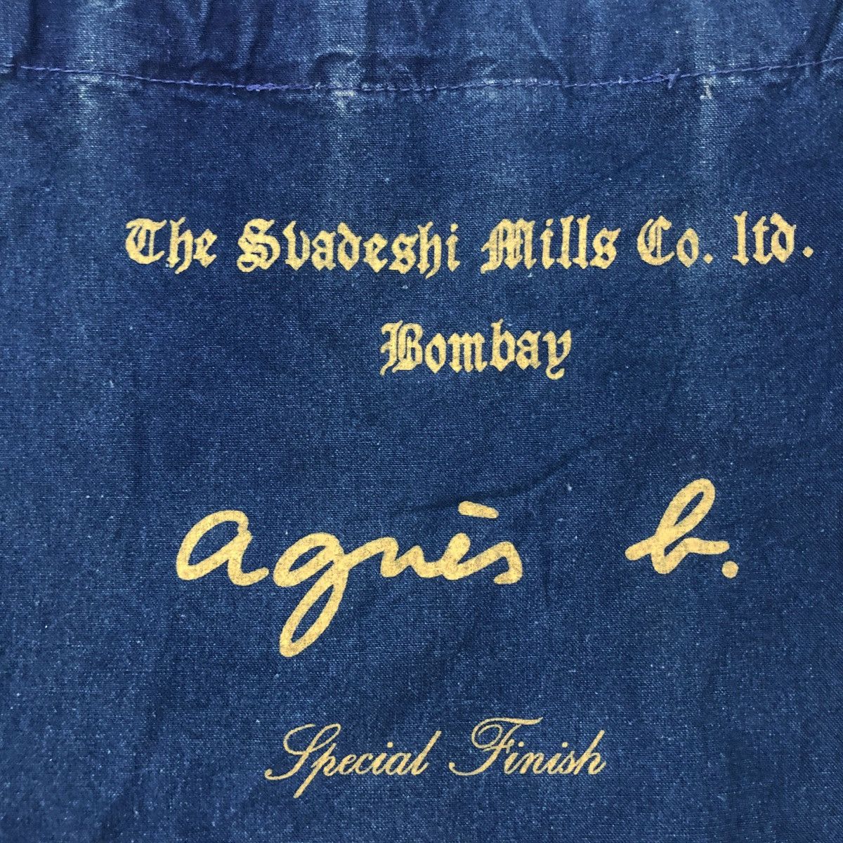 agnes b. AGNES B. DISTRESS DENIM DRAWSTRING BAG Size ONE SIZE - 2 Thumbnail