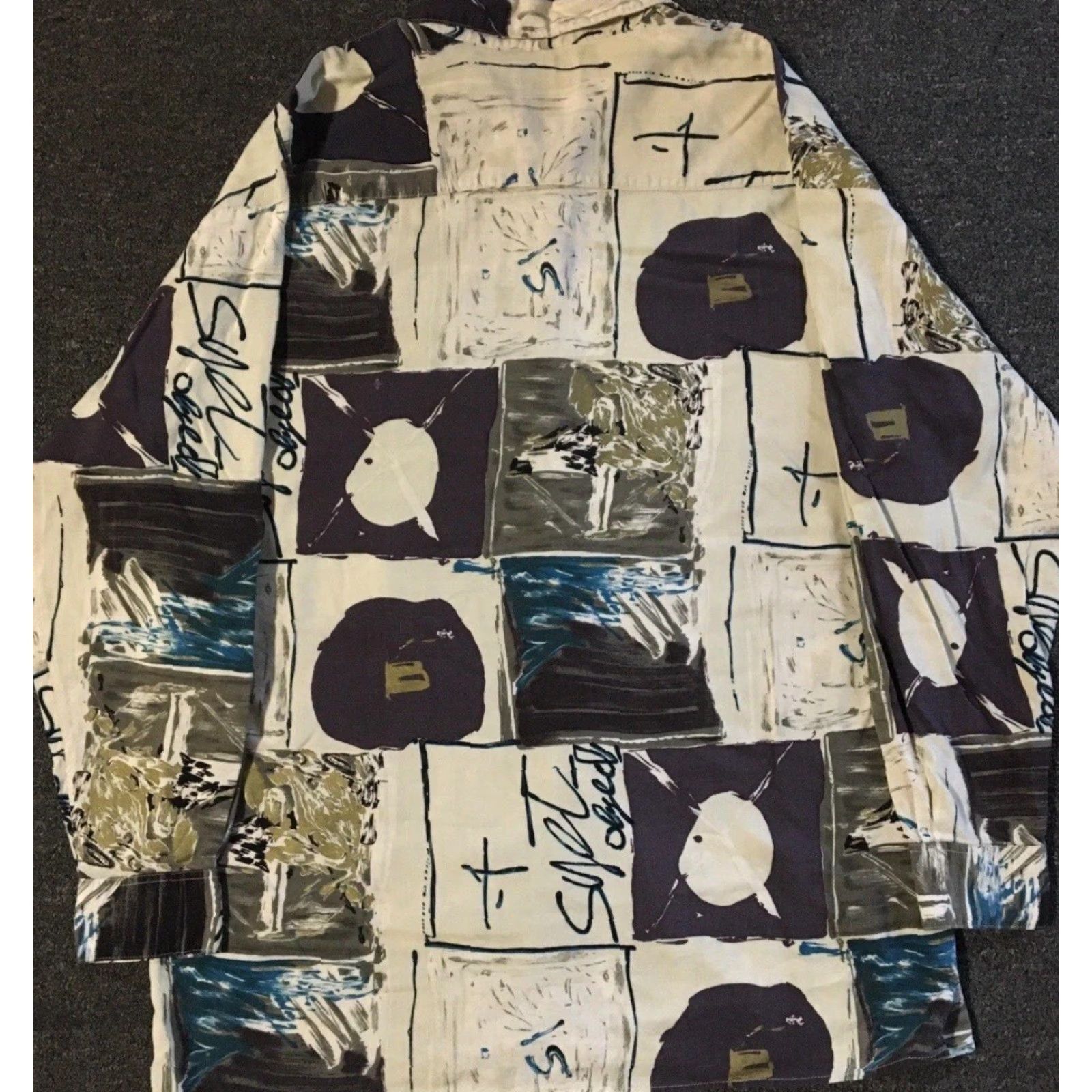 Vintage Vtg 90s Abstract Art AOP Button Up Shirt L Grunge Vaporwave Surf Skate Beach Mens Beige Rotary Size US L / EU 52-54 / 3 - 2 Thumbnail