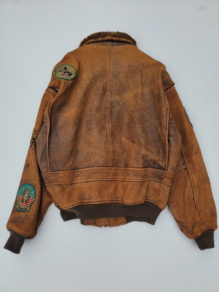 Avirex ✅️Vintage 80s Brown Avirex G-1 Flight Us Leather Jacket Size US L / EU 52-54 / 3 - 2 Thumbnail