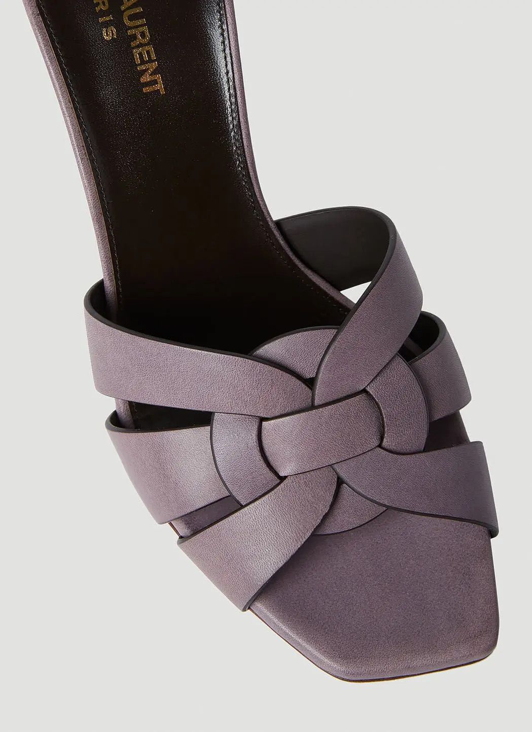 Saint Laurent Paris o1s1wg110225 650986 Tribute Mules in Smooth Leather Purple Size US 5 / IT 35 - 5 Thumbnail