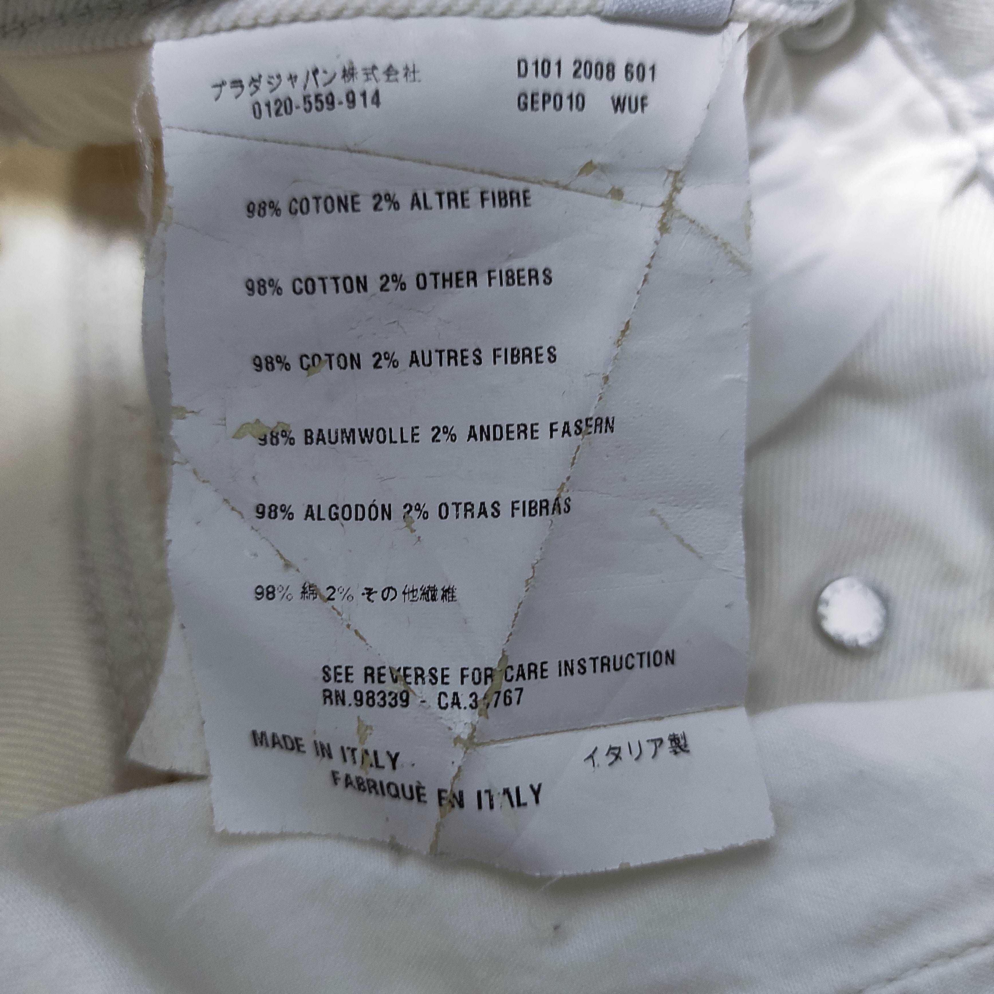 Prada Prada Logo White Denim Tapered Fit Jeans size 30 Size US 30 / EU 46 - 21 Thumbnail