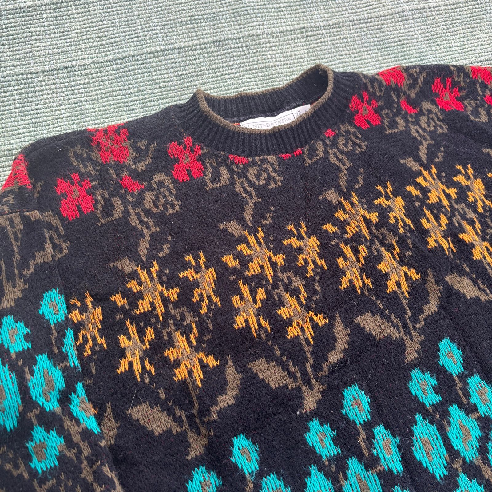 Vintage Vintage knit floral united stated sweater made in usa Size US L / EU 52-54 / 3 - 4 Thumbnail