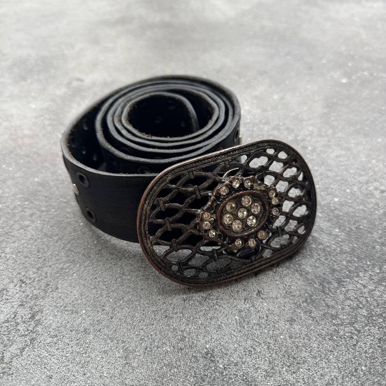 Hysteric Glamour Amazing Vintage Faded Leather Y2K Grunge Leather Belt Size ONE SIZE - 6 Thumbnail