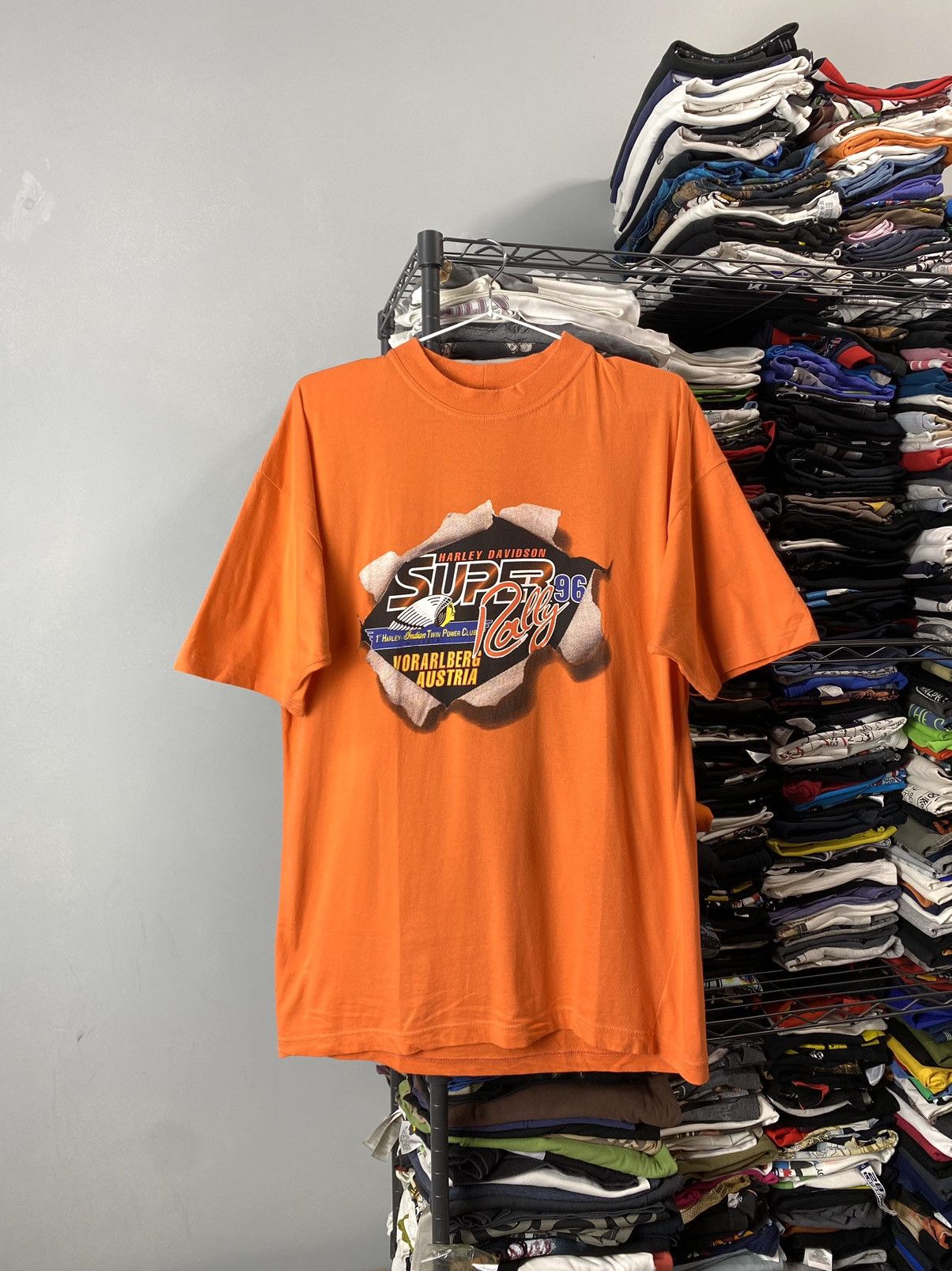 Harley Davidson Vintage 1996 Harley Davidson x Indian Motorcycle T Shirt Size US XL / EU 56 / 4 - 1 Thumbnail