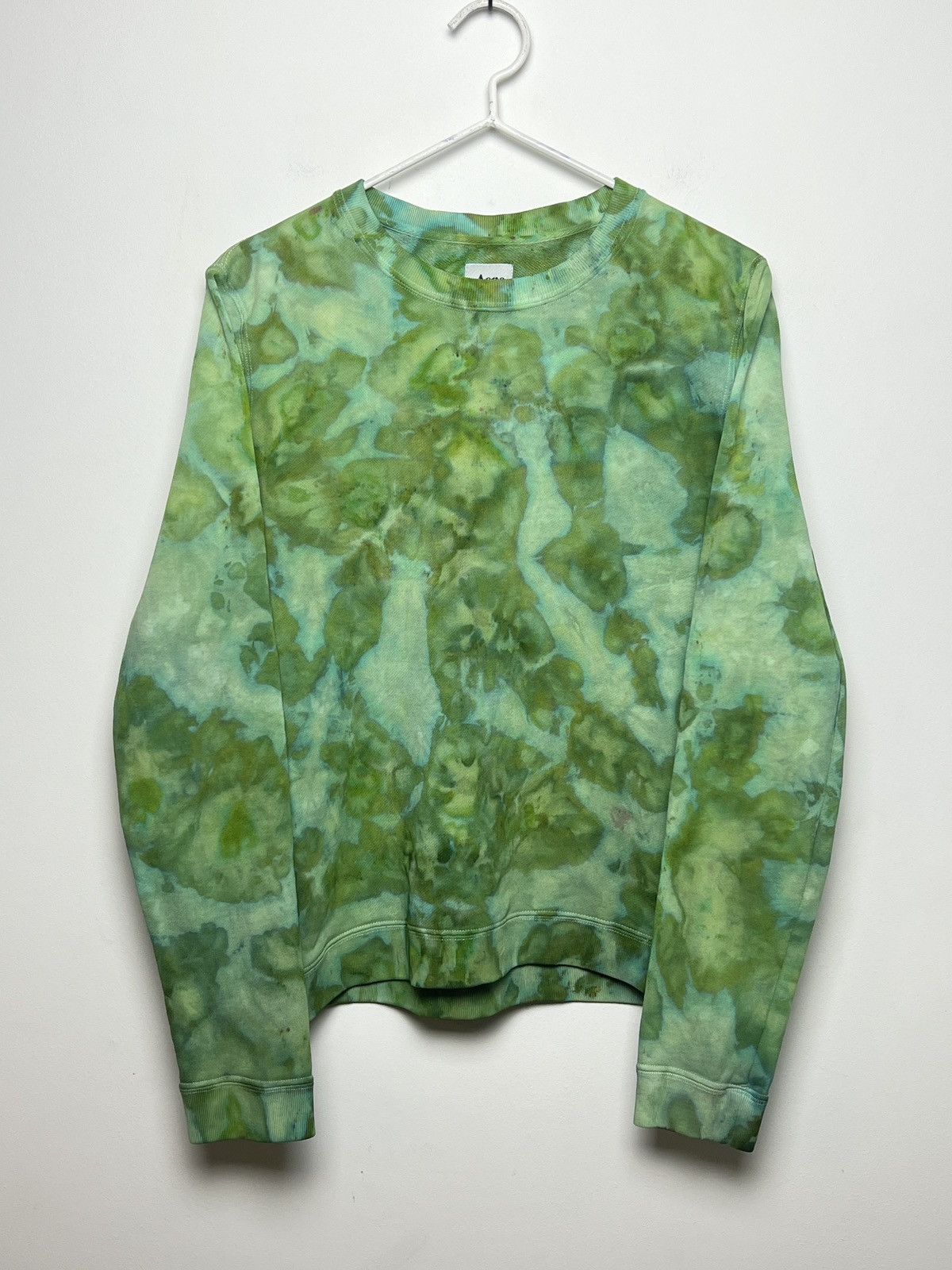 image of 1 Of 1 x Acne Studios Y2K Tie Dye Sweatshirt Crewneck 1/1 Vintage in Green, Men's (Size Small)