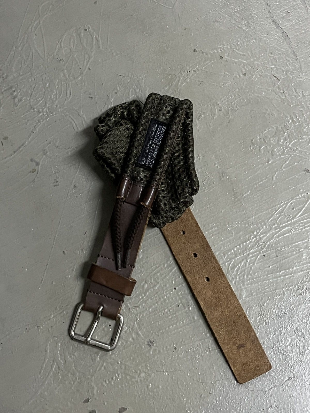 Final Home Final Home Issey Miyake Leather/Mesh Utility Tactical Belt Size ONE SIZE - 21 Thumbnail