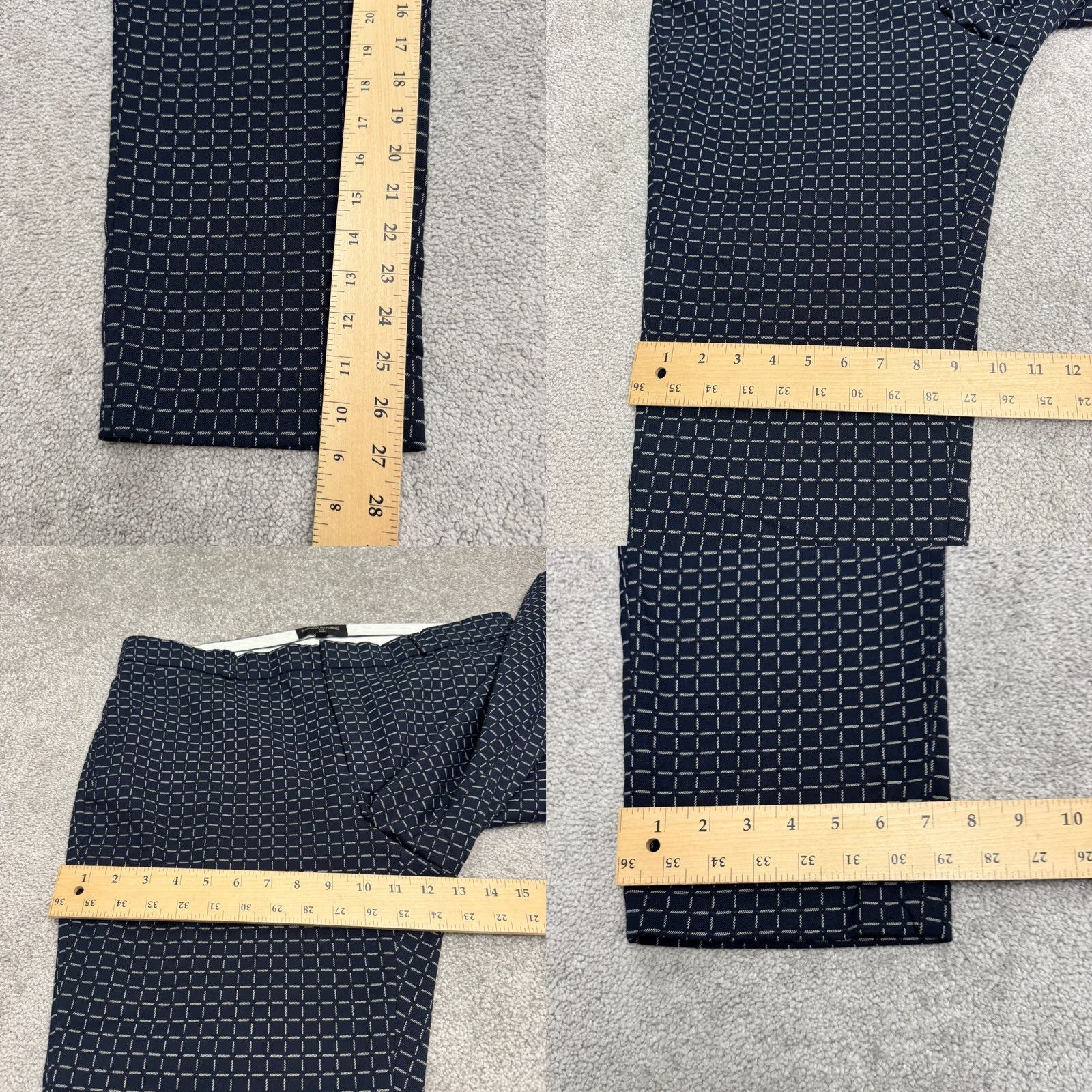 Banana Republic Banana Republic Avery Abstract Straight Leg Ankle Pant Womens 12 Navy Blue Size 34" / US 12 / IT 48 - 9 Thumbnail