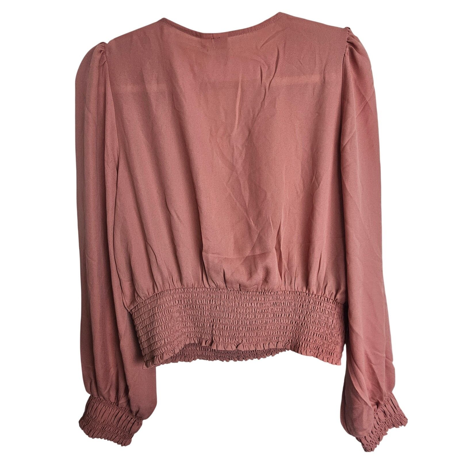 Joie Joie Womens Surplice Smocked Blouse Sz M Lace Trim Coquette Size M / US 6-8 / IT 42-44 - 9 Thumbnail