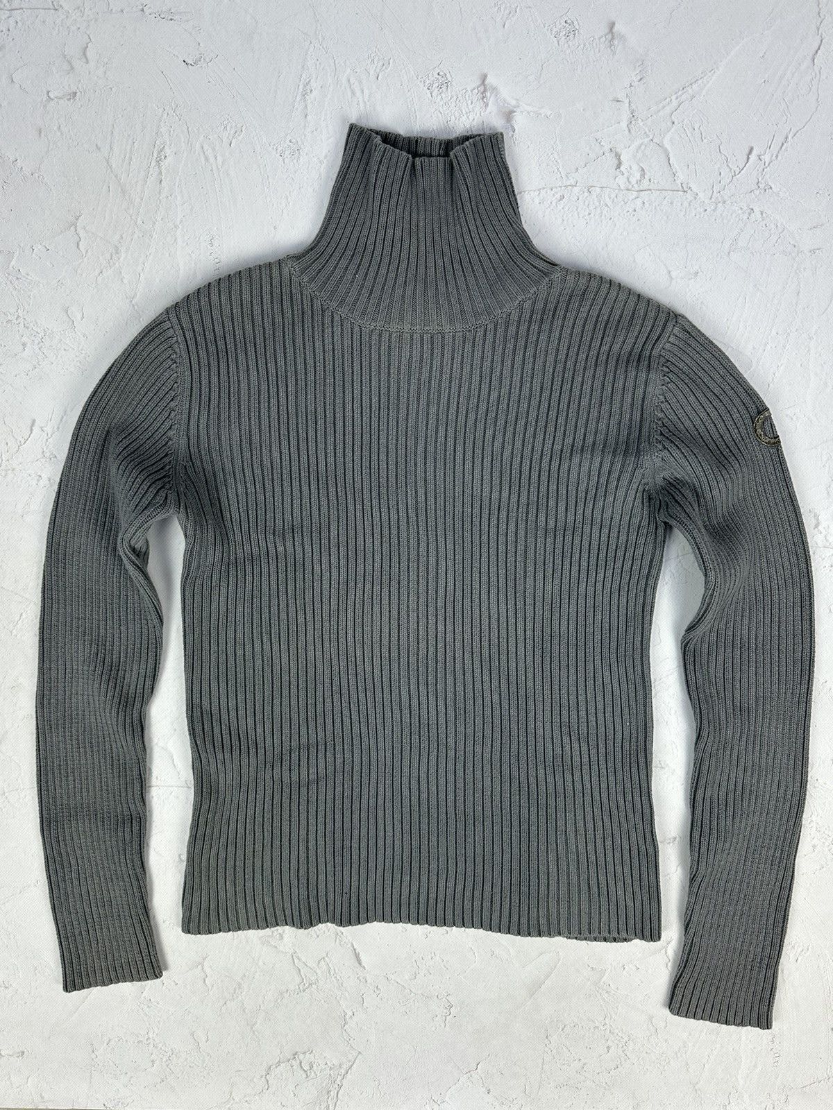Japanese Brand × Vintage Vintage Ribbed Grey High Neck Sweater Size US M / EU 48-50 / 2 - 1 Thumbnail