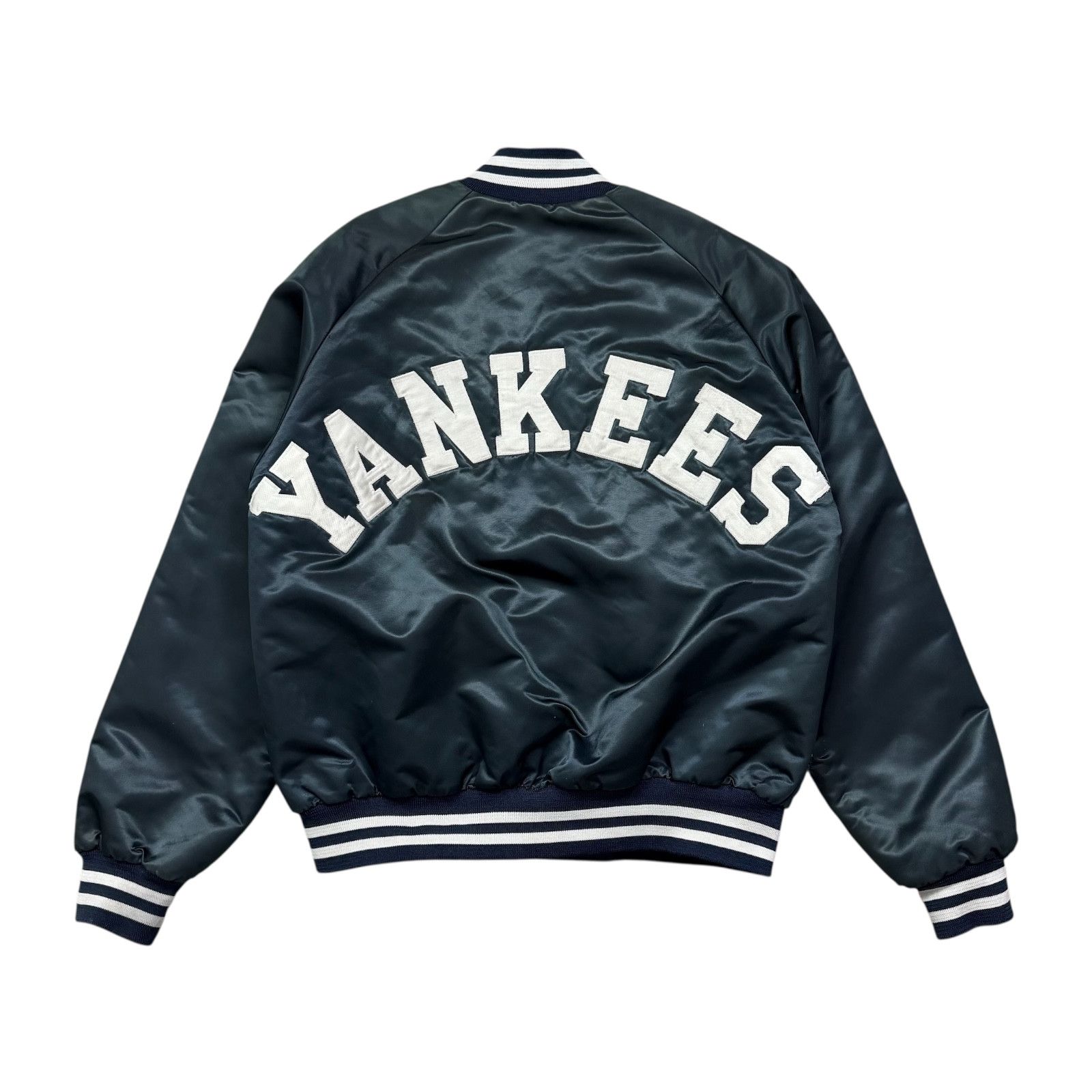 MLB VTG 90s NEW YORK YANKEES CHALK LINE SATIN JACKET SPELL OUT Size US M / EU 48-50 / 2 - 1 Thumbnail