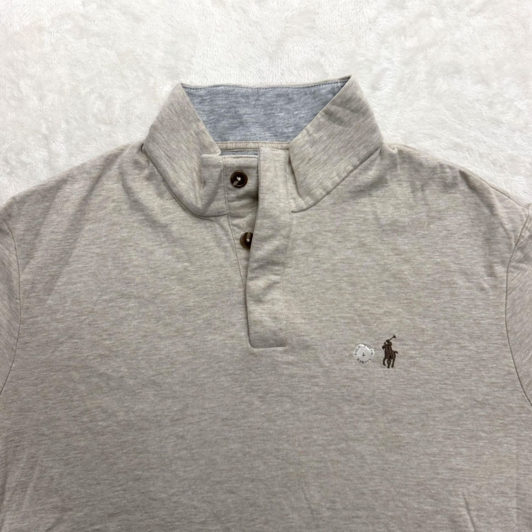 Polo Ralph Lauren Polo Ralph Lauren Sweatshirt Henley Mens Large Gray Mock Neck Jersey Pony Logo Size US L / EU 52-54 / 3 - 2 Thumbnail