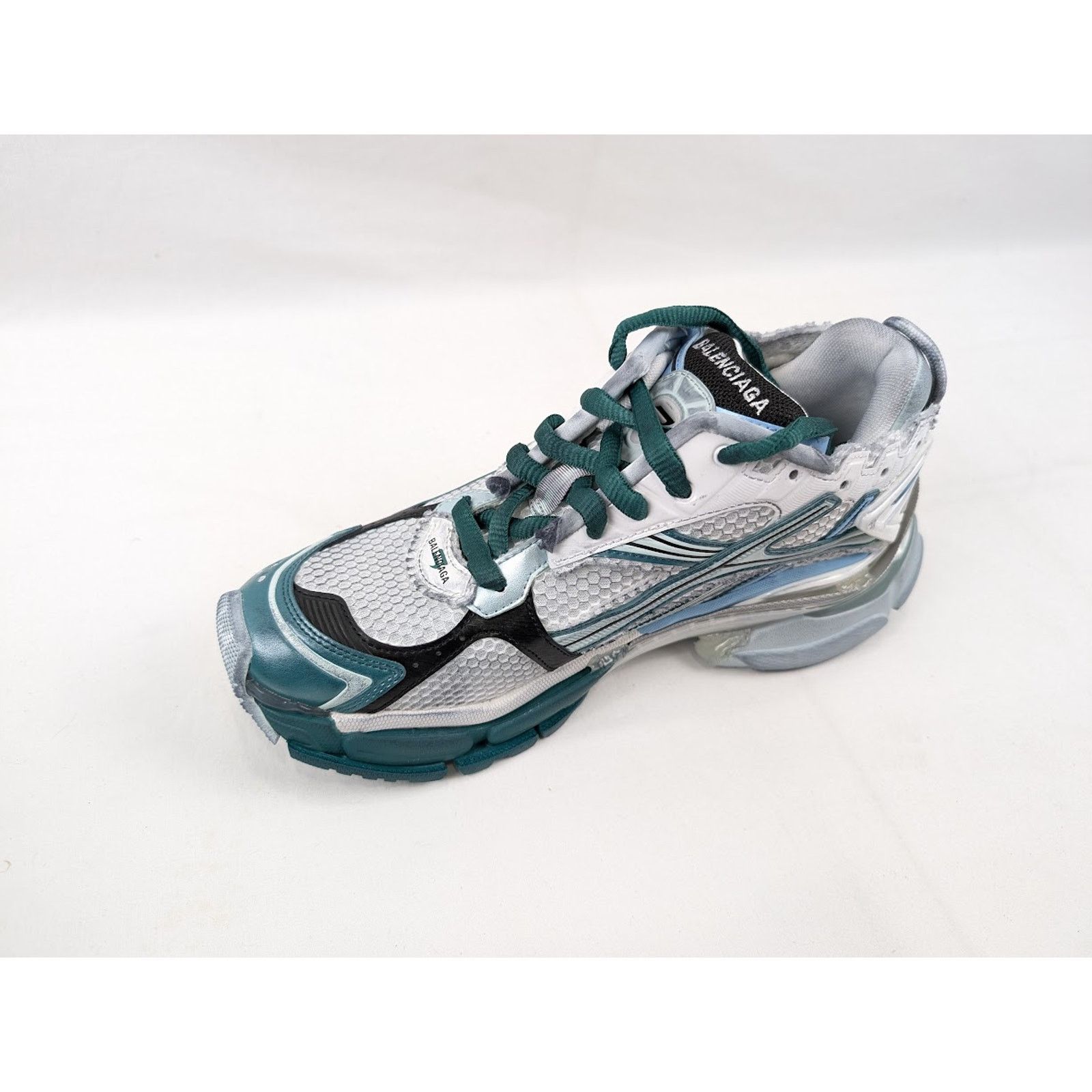Balenciaga o1rshd1 Q:2 / Runners Gradient Mesh Rubber White/Green/Blue Size US 10 / EU 43 - 8 Thumbnail