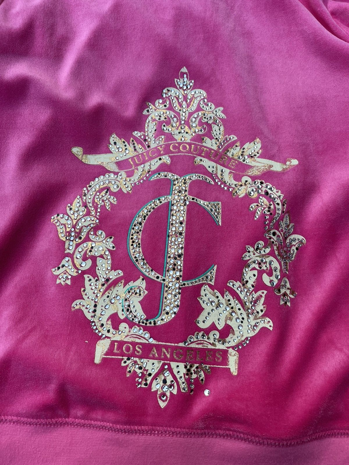 Juicy Couture × Vintage Vintage Juicy Couture y2k velvet zip hoodie basic sweatshirt Size L / US 10 / IT 46 - 18 Thumbnail