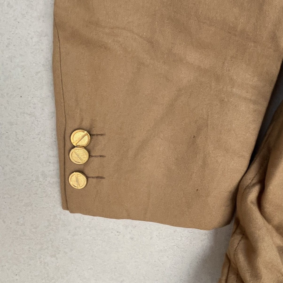 Other Vintage Tan Brown Blazer With Gold Buttons Size M Size 42R - 6 Thumbnail