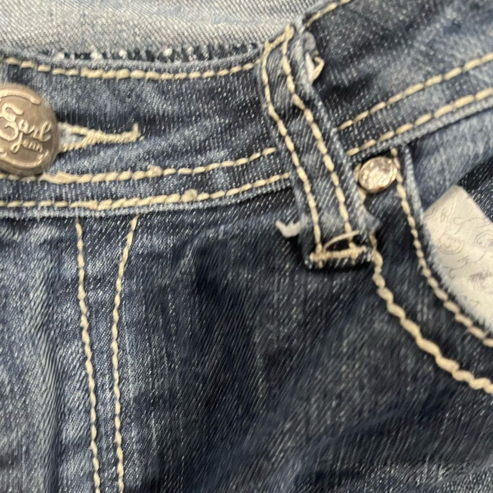 Earl Jeans Earl Jean Straight Jeans Mid-Rise Beaded Embellished Sz 12 Size 34" / US 12 / IT 48 - 6 Thumbnail
