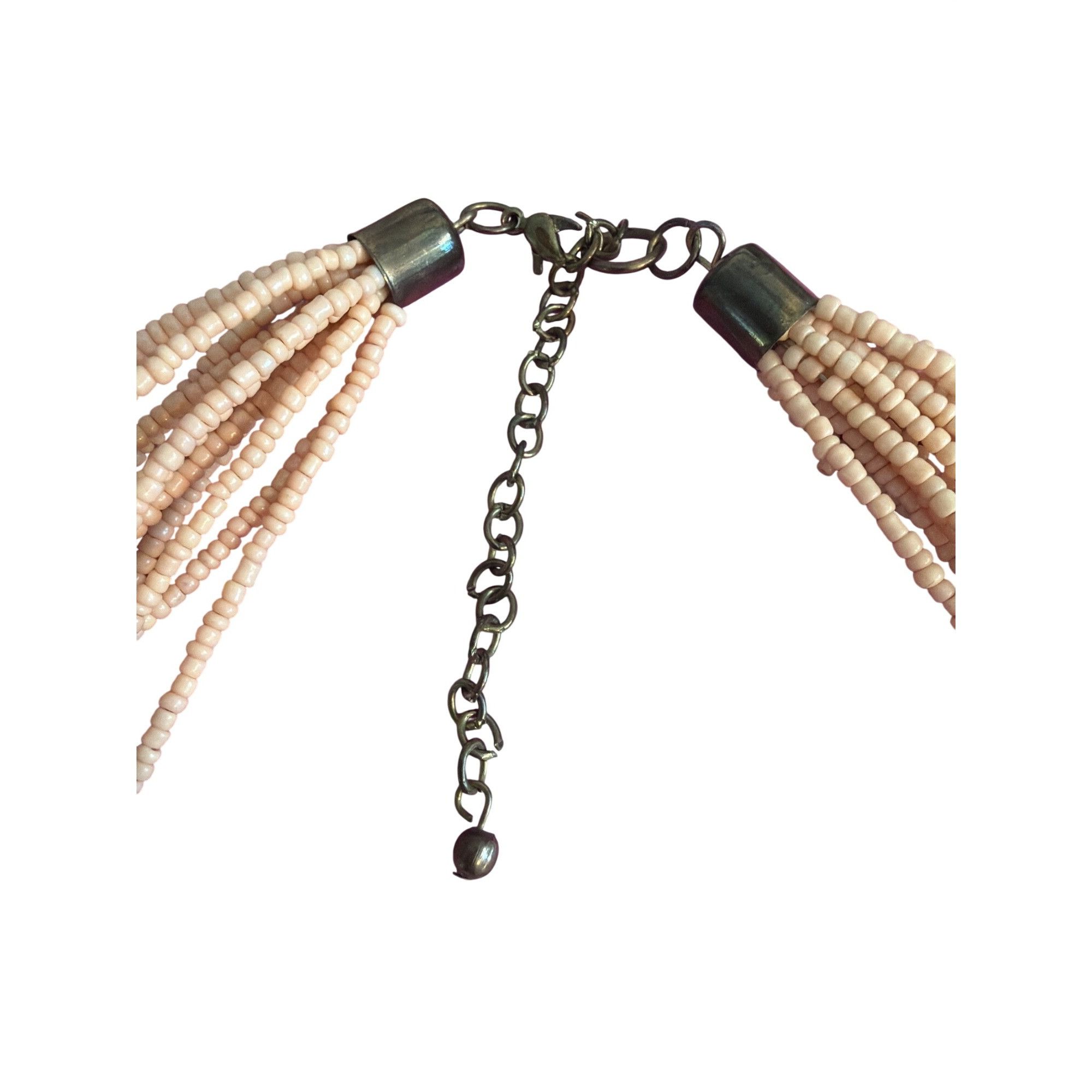 Other Vintage Multi Strand Beaded Necklace Peach Antique Gold Tone Size ONE SIZE - 4 Thumbnail