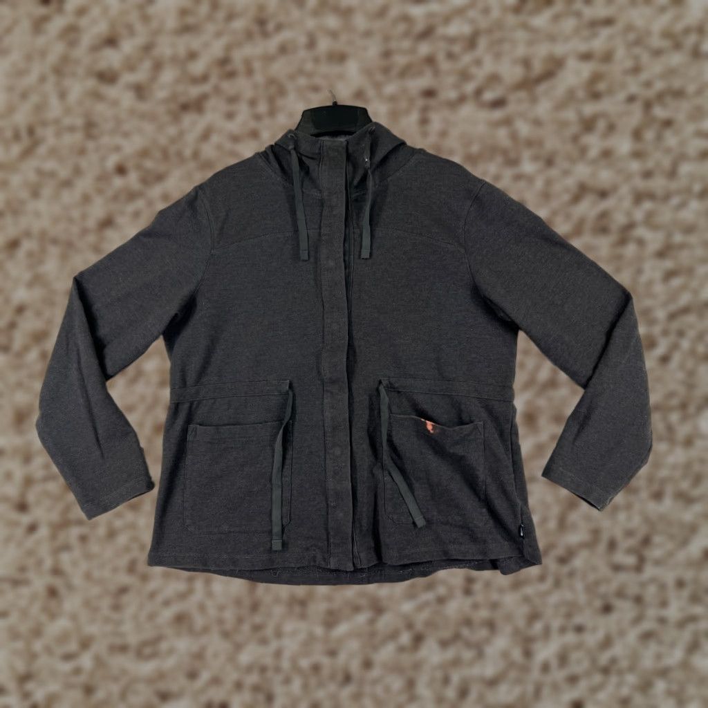 The North Face The North Face Jacket Womens Large Gray Full Zip Cotton Blend Terry Hood Pockets Size L / US 10 / IT 46 - 1 Thumbnail