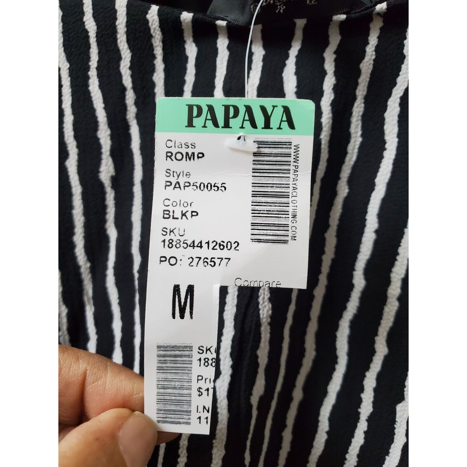 Other Papaya Striped Polyester Ruffle Long Sleeve Romper Size M Size M / US 6-8 / IT 42-44 - 7 Thumbnail