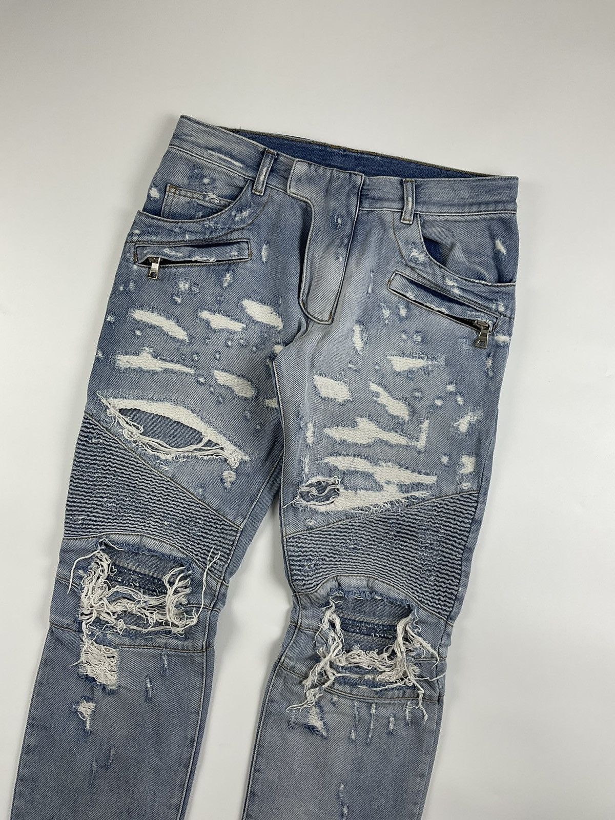 Balmain Balmain Slim Ripped Biker Pants Size US 28 / EU 44 - 3 Thumbnail