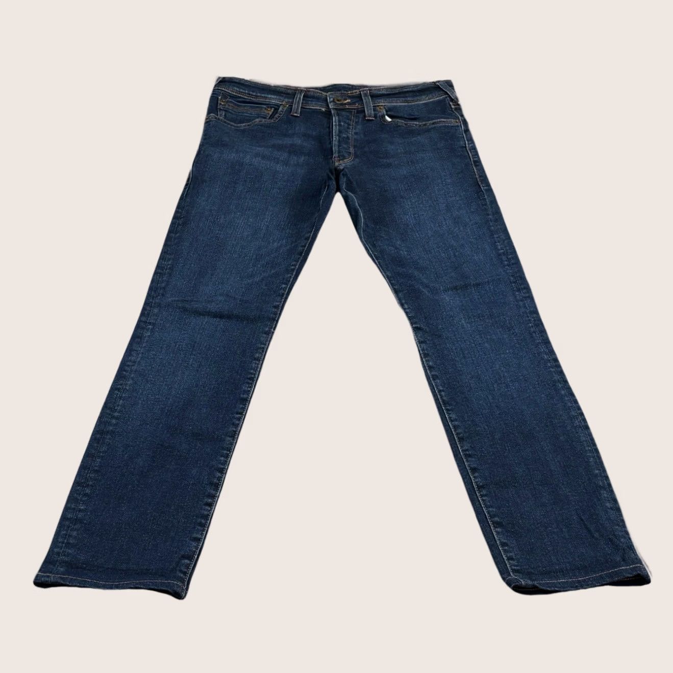 Jack Wills Jack Wills Jeans Skinny Jeans W32” L32” Men Blue Button Fly Pant Denim - 5-Pocket Design Regular Waist Vintage No (Used) Size US 32 / EU 48 - 1 Thumbnail