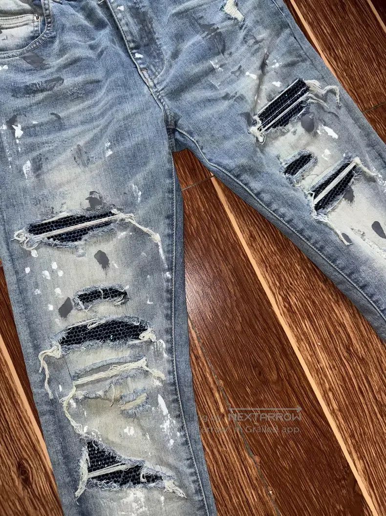 Amiri Amiri Gk Blue Diamond Size US 31 - 5 Thumbnail