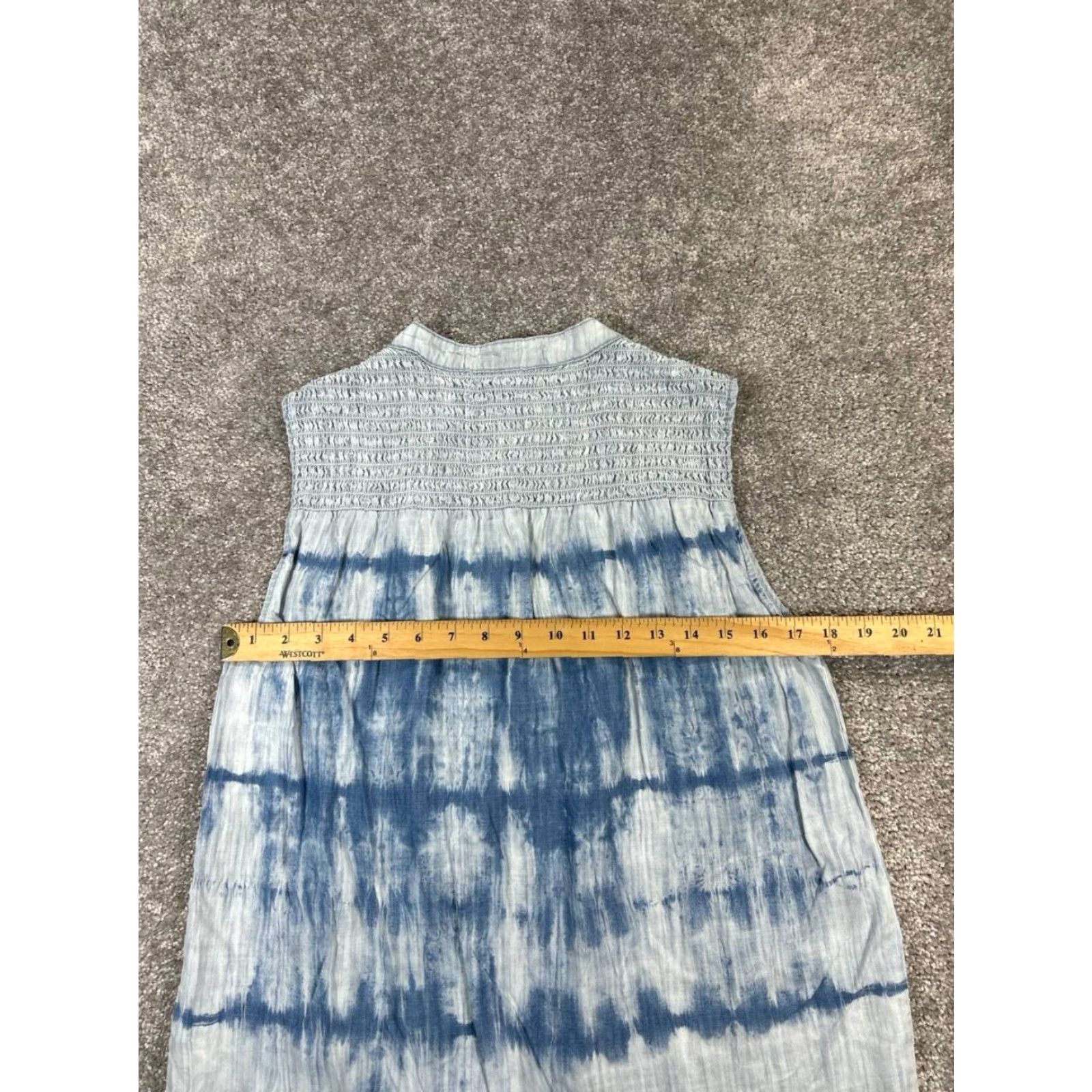 CLOT Cloth & Stone Shirt Womens Small Blue Tank Top V-Neck Sleeveless Tie Dye Pullover Casual Lightweight Knit Lyocell Regular S Blue 90s? Size S / US 4 / IT 40 - 5 Thumbnail