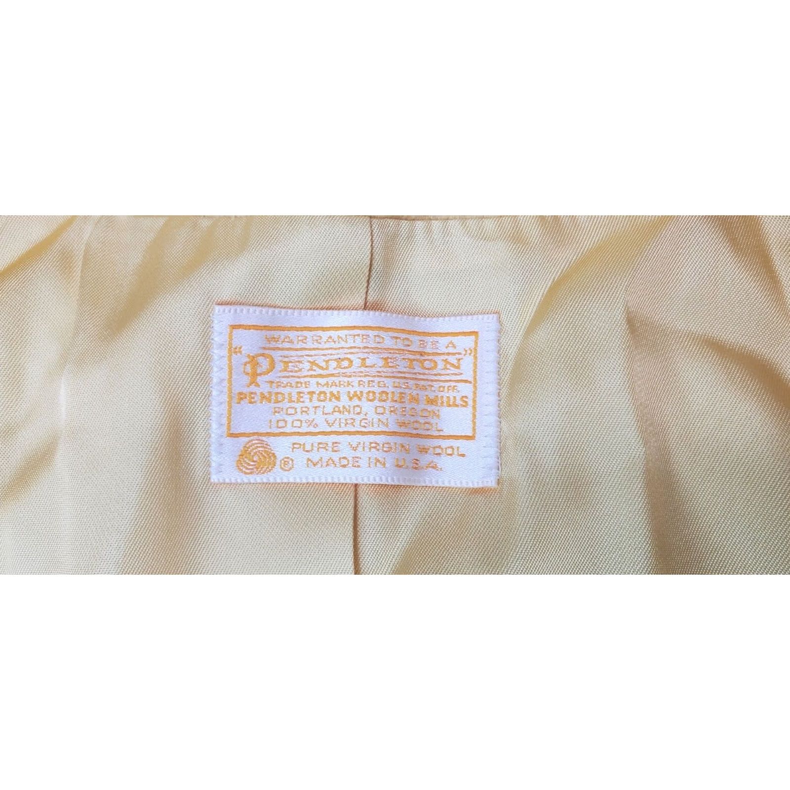 Pendleton Pendleton Women Wool Blazer M Canary Yellow Satin Lined Jacket, Button Closure, Wool, 36 in Chest, Virgin Wool, Vintage No Size M / US 6-8 / IT 42-44 - 4 Thumbnail