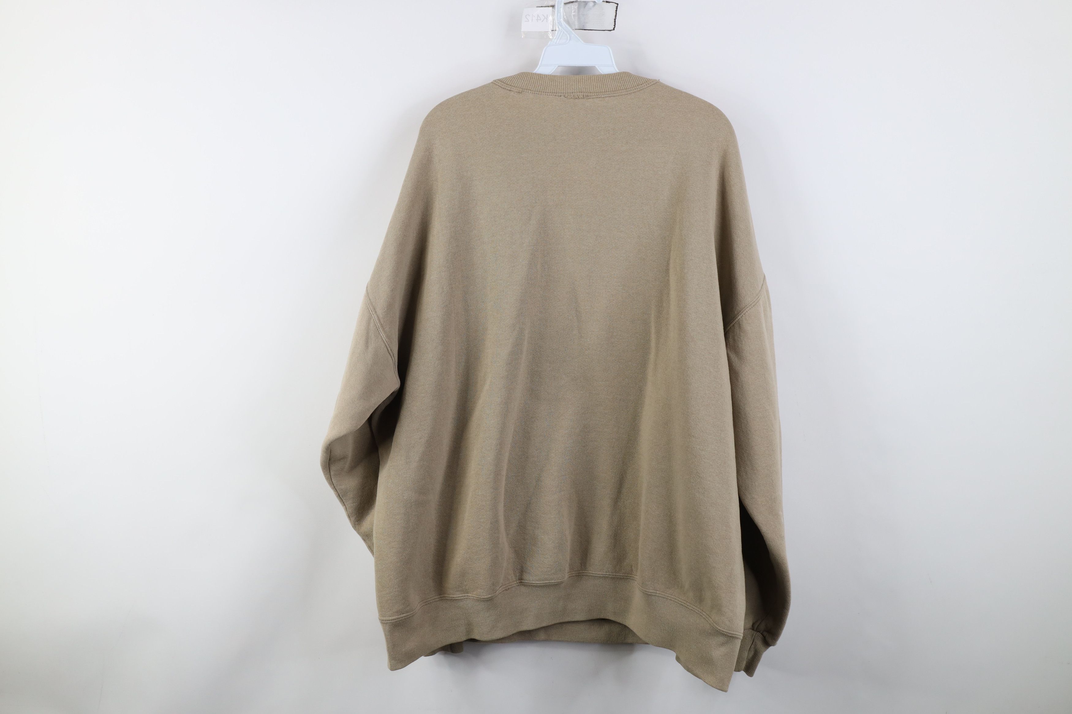 Vintage Vintage 90s Streetwear Blank Crewneck Sweatshirt Khaki Beige Size US XXL / EU 58 / 5 - 13 Thumbnail