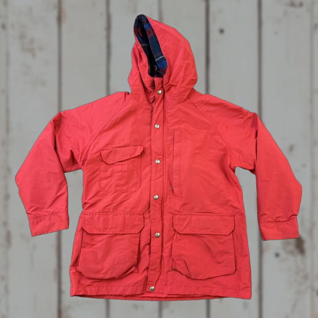 Vintage VINTAGE Woolrich Jacket Womens L Red Hooded Full Zip Pockets Wool Lined Woolrich Rain Coat Outdoor USA Red Woolrich Jacket Womens L Size L / US 10 / IT 46 - 1 Thumbnail
