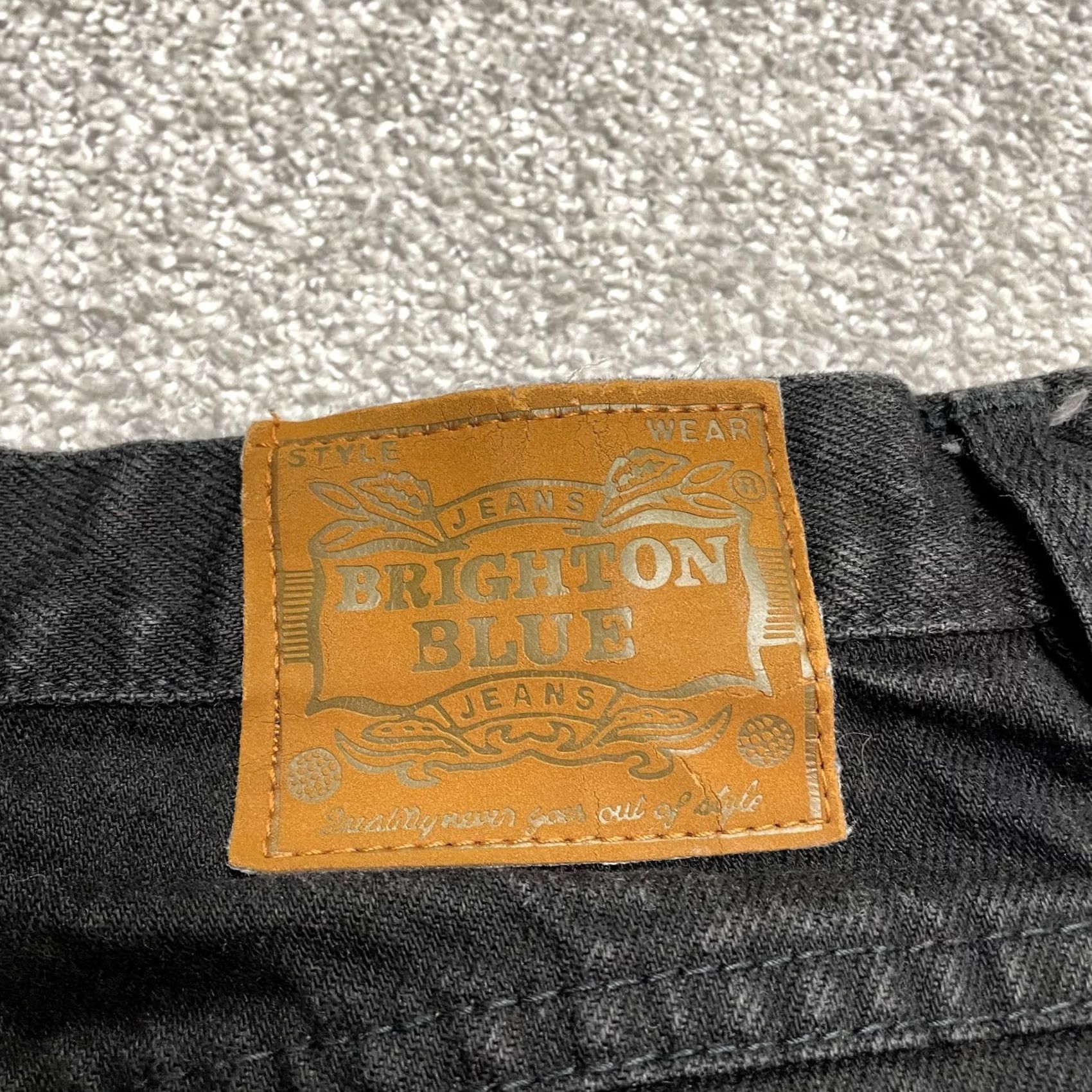 Brighton Brighton Blue Lexicco Vintage Studded Denim Jeans Womens 12 Black Straight 90s Retro Designer Jeans Size 34" / US 12 / IT 48 - 6 Thumbnail