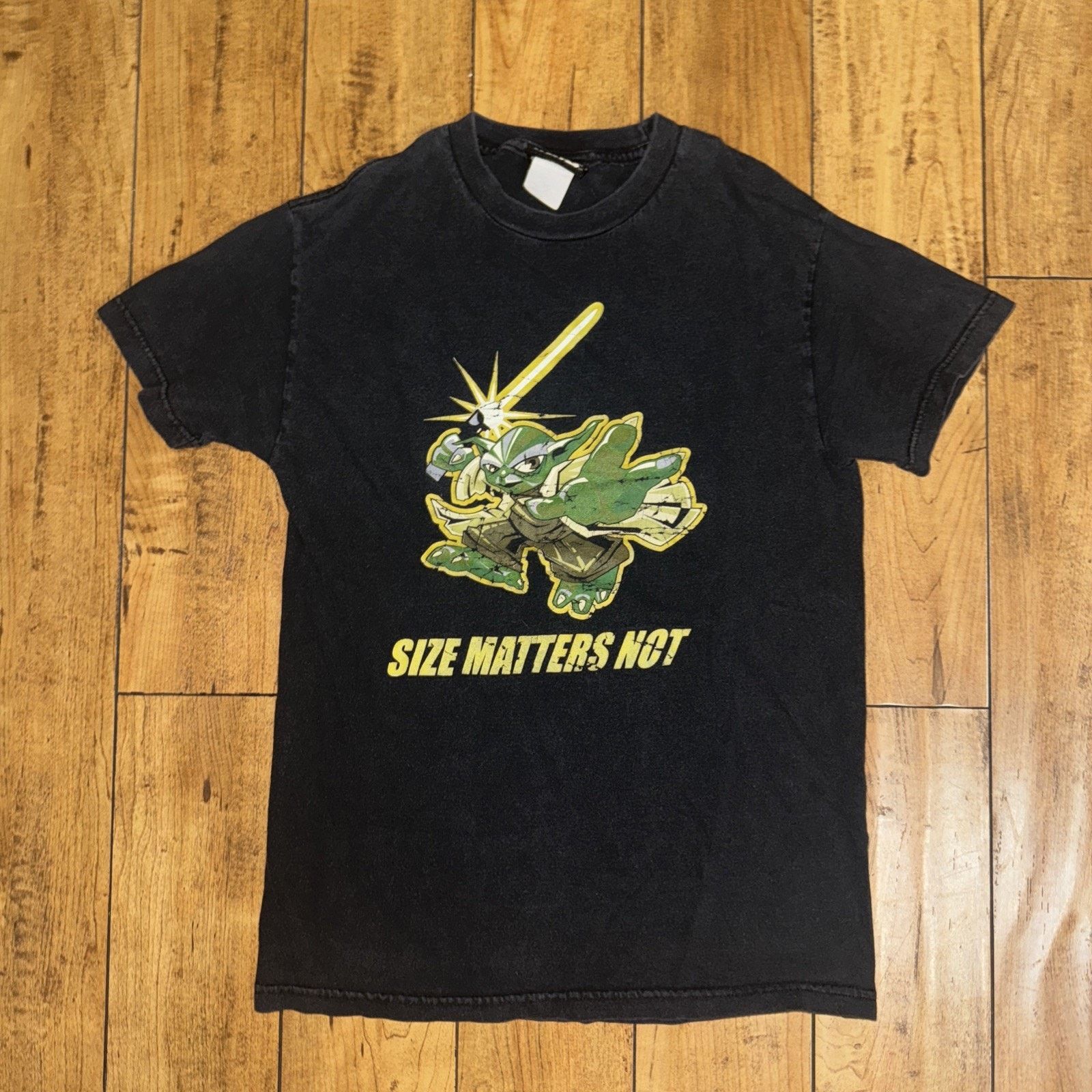 Star Wars × Vintage VNTG Star Wars Yoda T-Shirt Black S 17x25 Size Matters Not Size US S / EU 44-46 / 1 - 1 Thumbnail