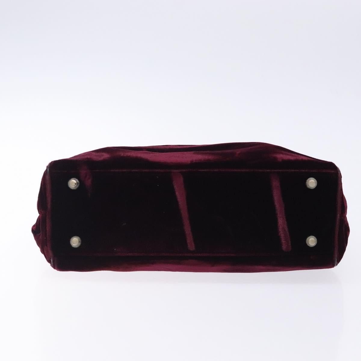 Prada PRADA Hand Bag Velor Bordeaux Silver Size ONE SIZE - 9 Thumbnail