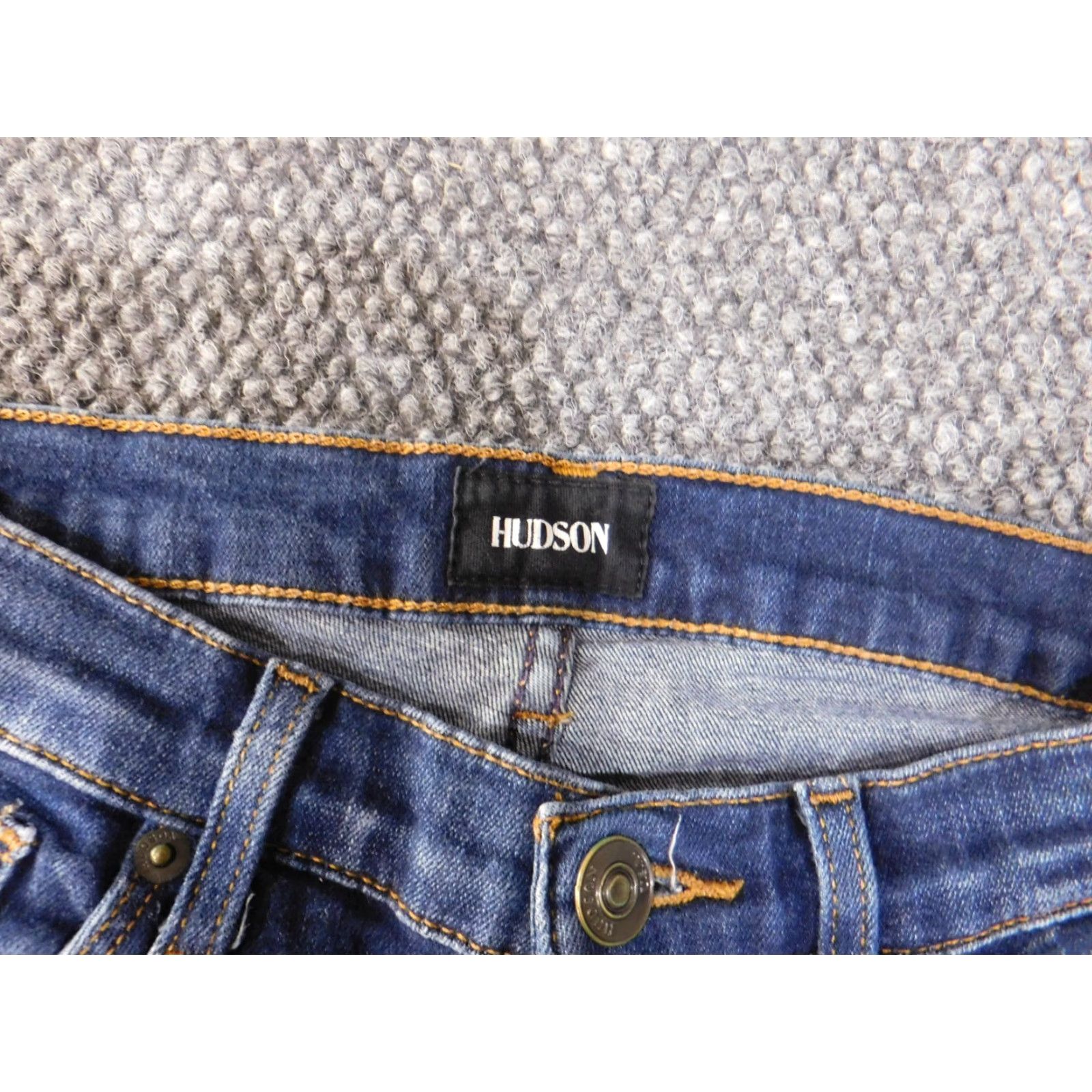 Hudson Hudson Jeans Womens 25 Skinny Kristina Stretch Denim Jeans Zipper Dark Blue 27 Inseam Womens Regular Vintage No Size 42" / US 20 - 3 Thumbnail