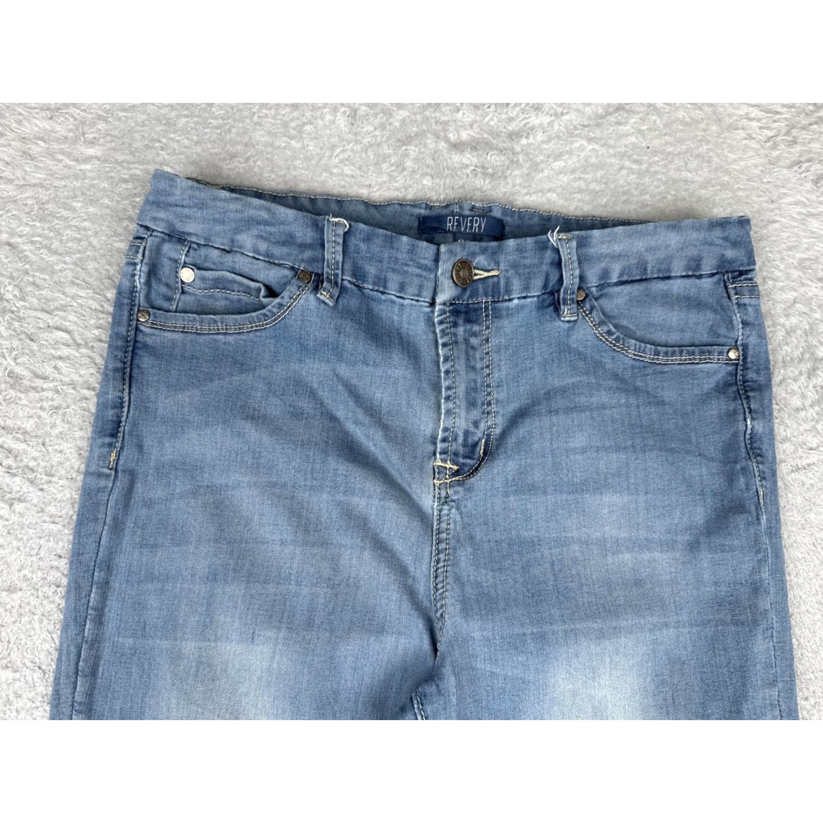 Vintage Revery Jeans Womens 30 Bootcut Denim Light Blue Mid Rise Stretch 30x27 Size 30" / US 8 / IT 44 - 4 Thumbnail