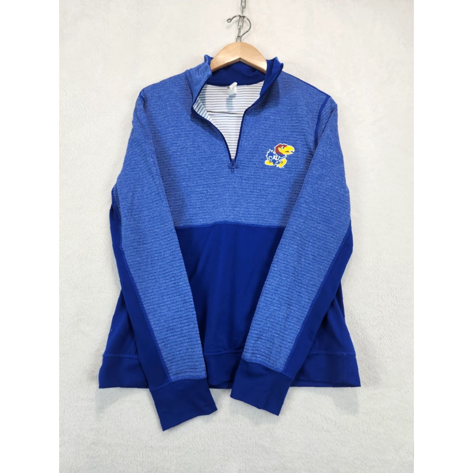 Adidas adidas Limitless Long Sleeve 1/4 Zip Pullover Kansas JHawks Rock Chalk Women's L Shirt Size L / US 10 / IT 46 - 6 Thumbnail