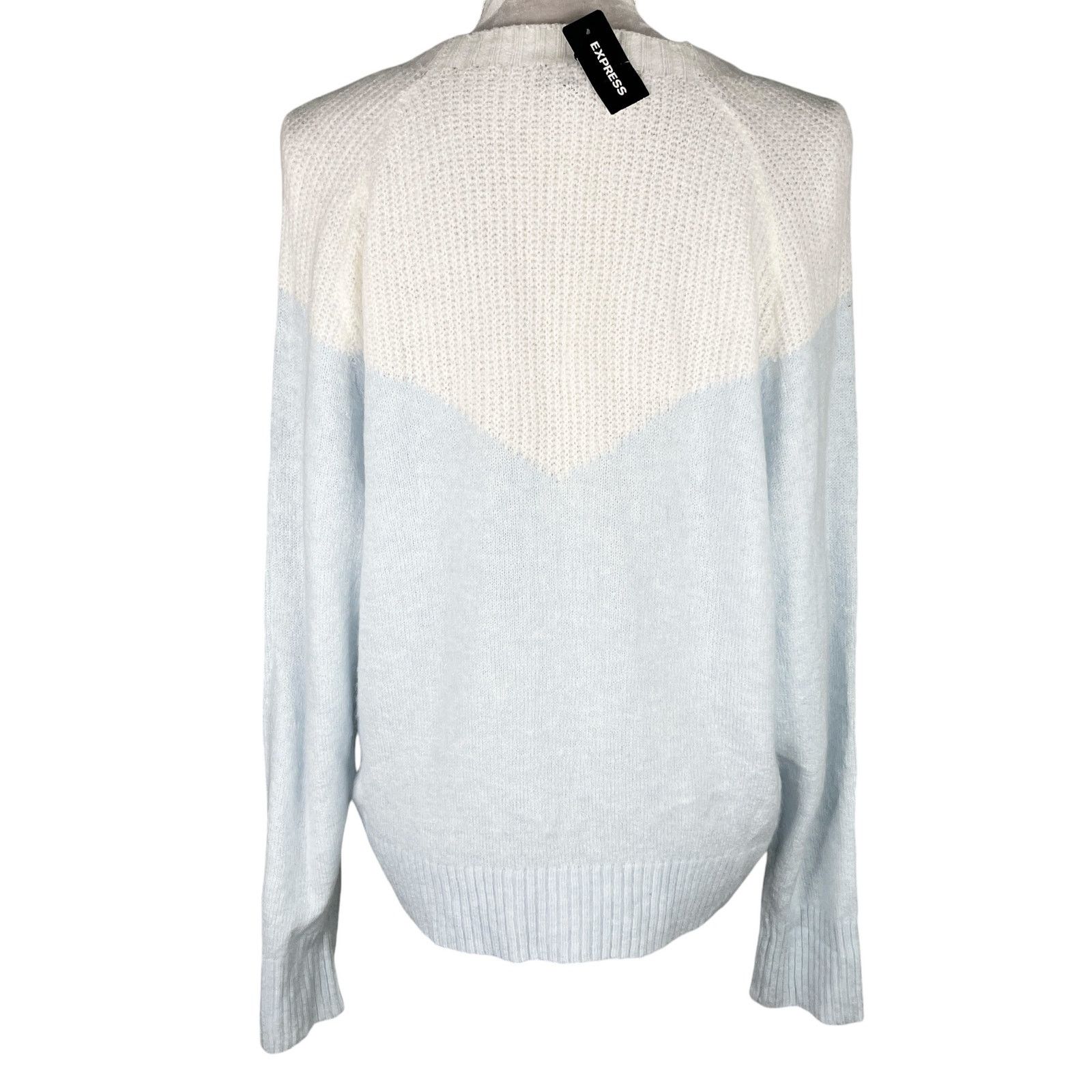 Express Express Sweater Baby Blue White Super Soft Large New Size L / US 10 / IT 46 - 2 Thumbnail