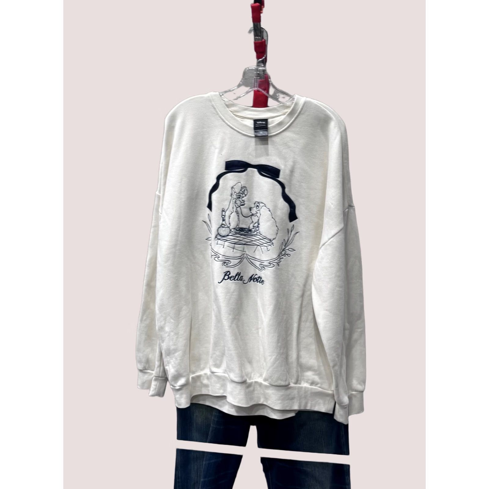 Disney WOMEN'S Disney Our Universe Embroidered Belle Notte Sweater Sweatshirt 2XL Multicolor Long Sleeve Pullover Womens Size XXL / US 16-18 / IT 52-54 - 1 Thumbnail