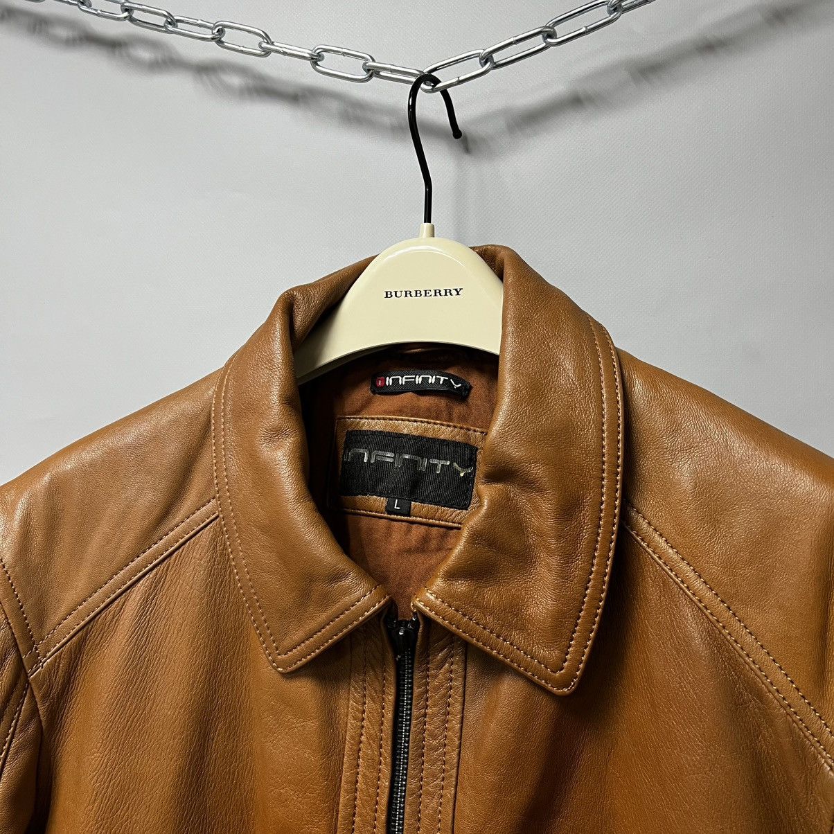 Vintage Leather Jacket Men Infinity Brown Bomber Nappa Leather Size US L / EU 52-54 / 3 - 3 Thumbnail