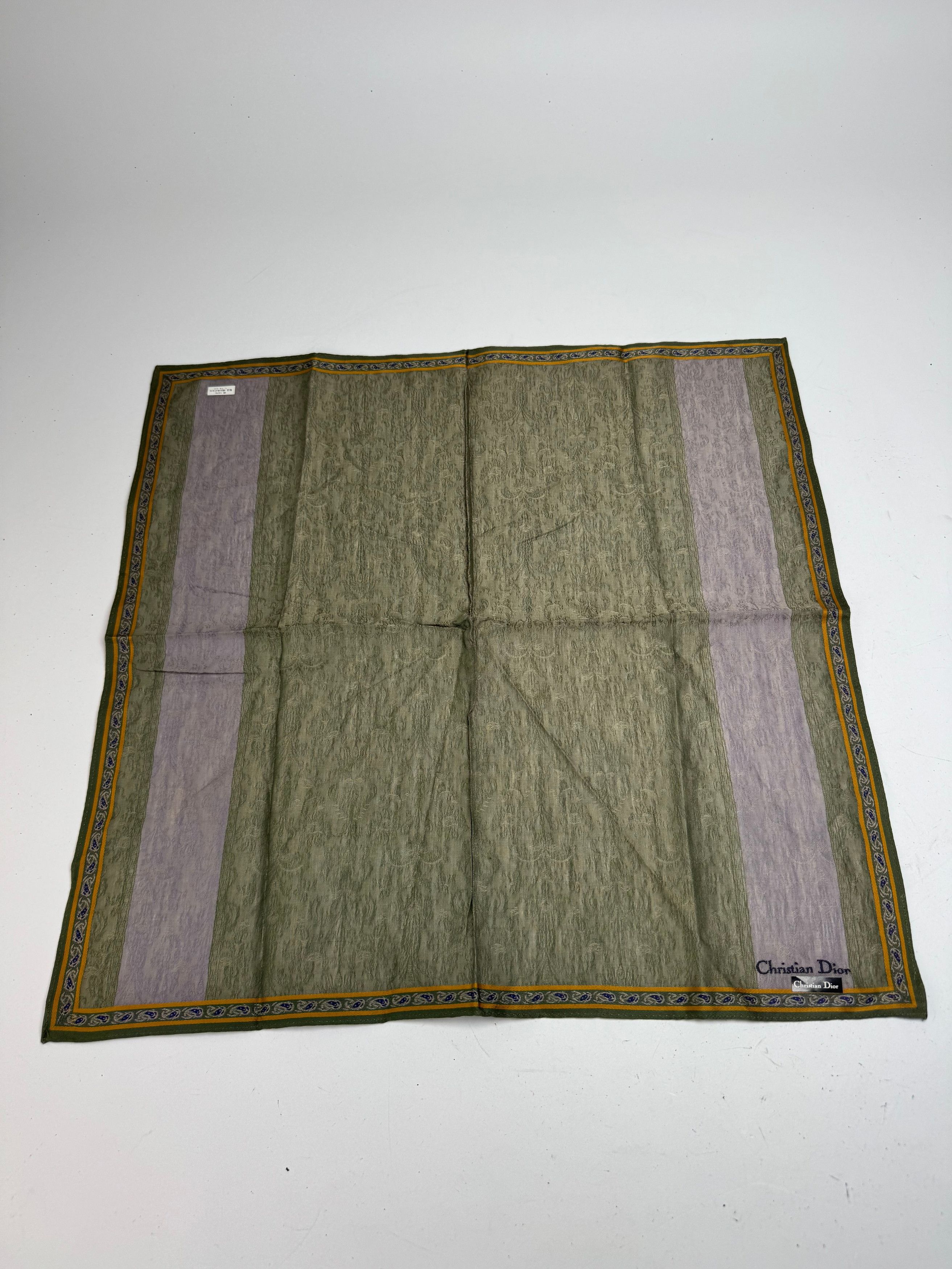 Dior Vintage Striped Scarf Green Purple Size ONE SIZE - 1 Thumbnail
