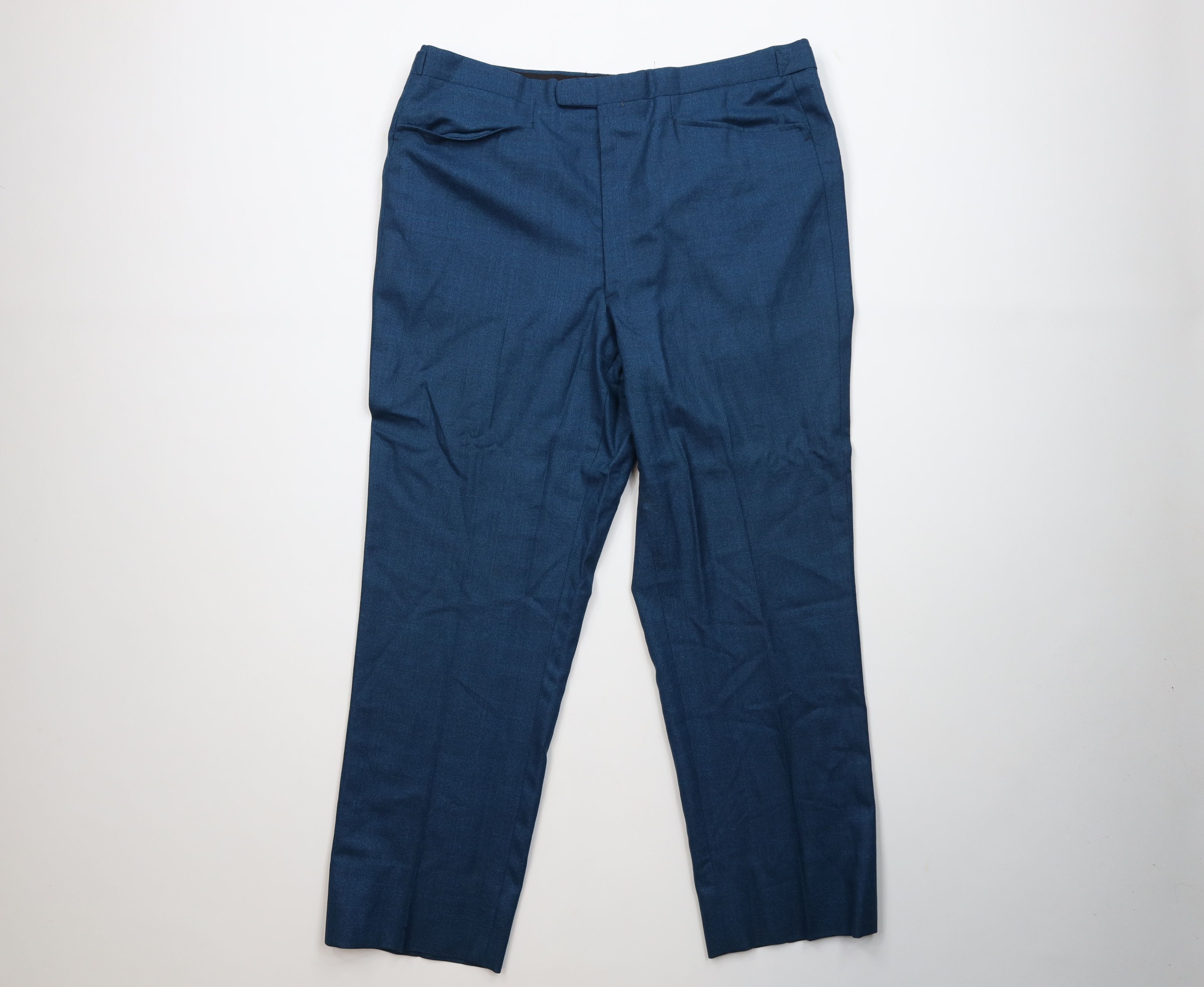Vintage Vintage 50s Streetwear Gabardine Blend Chino Pants Blue USA Size US 36 / EU 52 - 1 Thumbnail