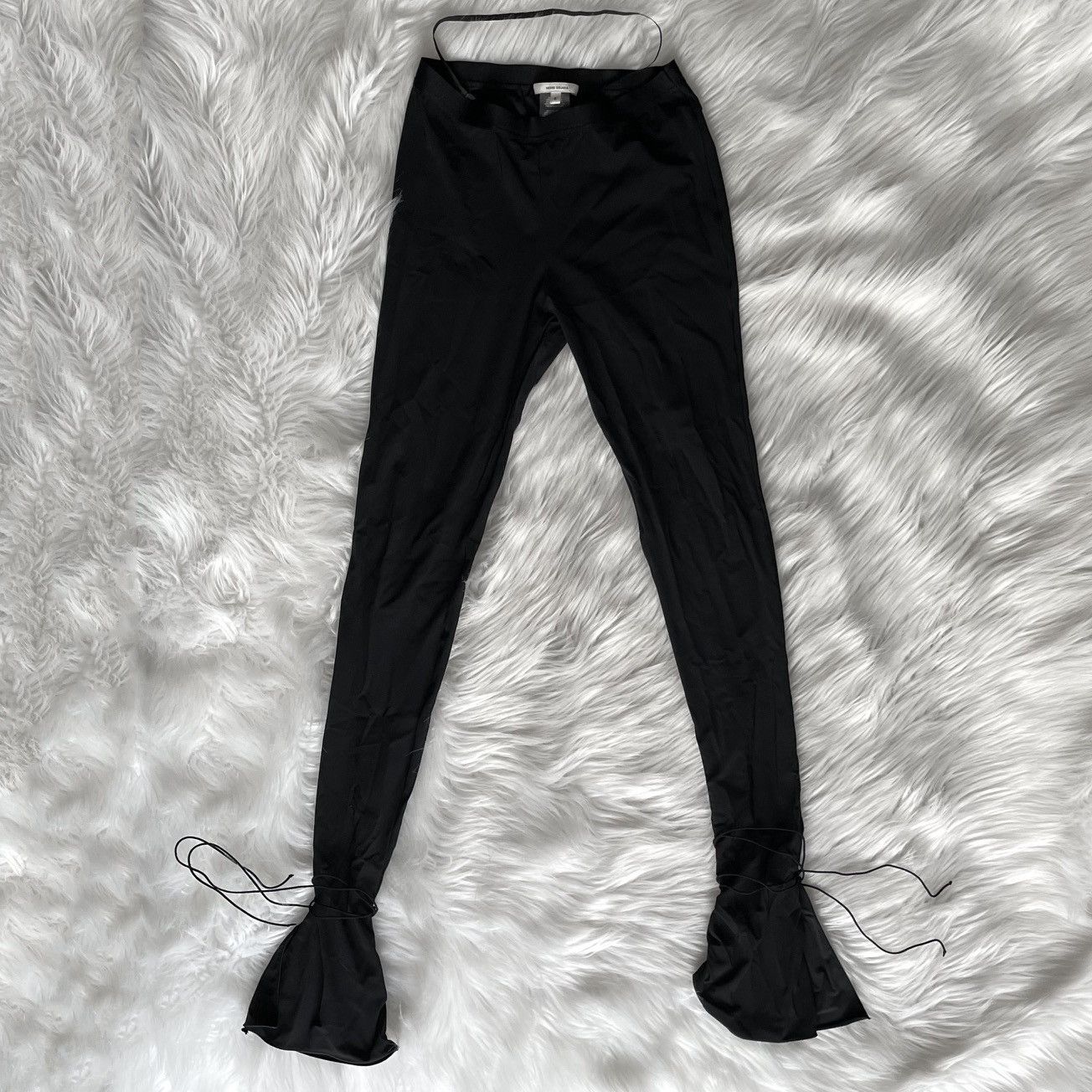 image of Nensi Dojaka Split Hem Black Mini Flare Leggings Size S, Women's