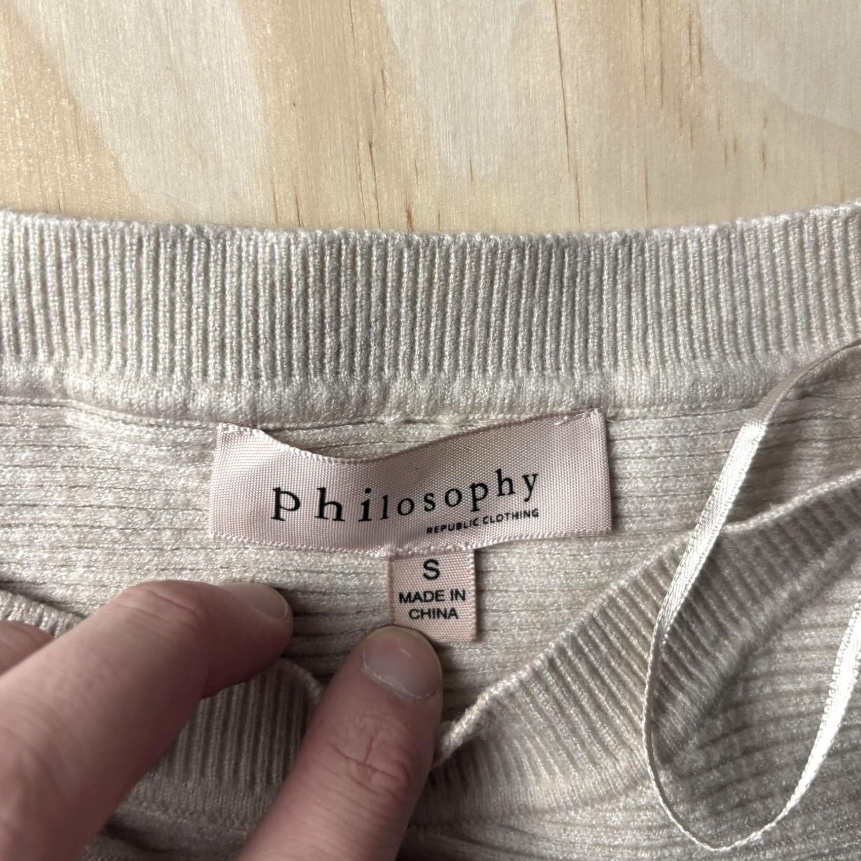Vintage Philosophy Republic Clothing Sweater Womens Small Beige Striped Dolman Pullover Size S / US 4 / IT 40 - 2 Thumbnail