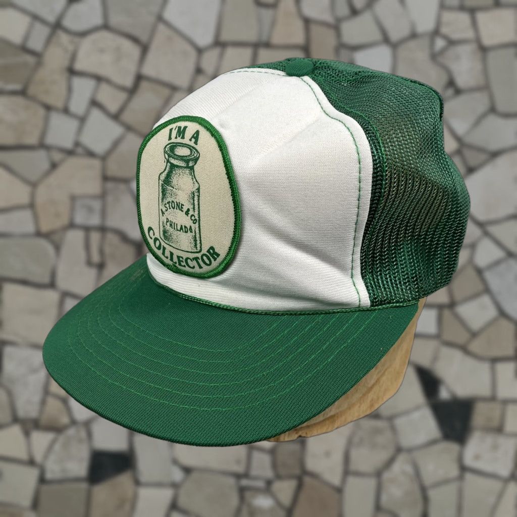 Vintage VINTAGE 1980s HaT Cap Trucker Hat Glass Bottle Collector Deadstock Historical Look 1984 US Hat Mens Women? Size ONE SIZE - 1 Thumbnail