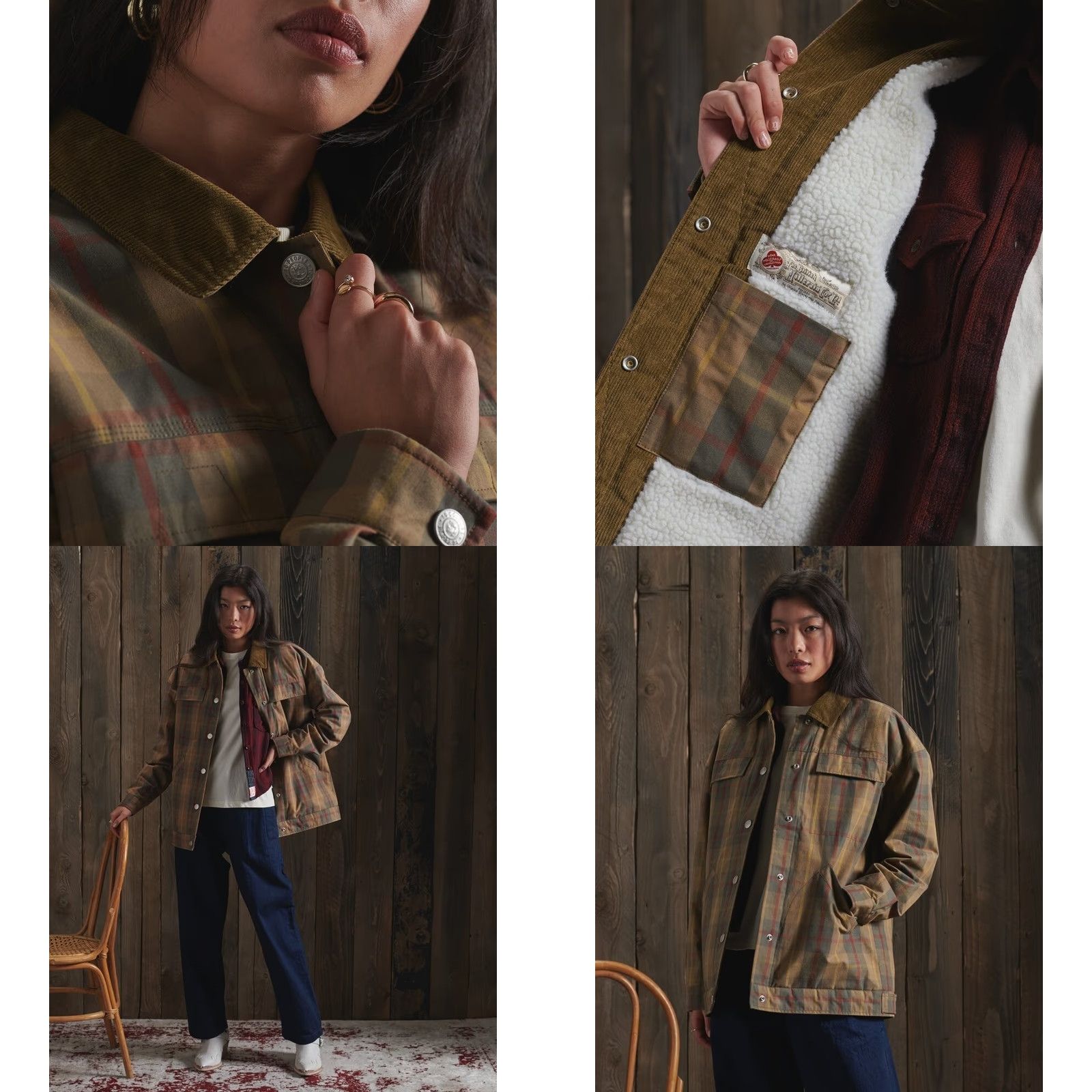 Superdry VINTAGE Superdry LIMITED EDITION DRY CRUISER JACKET GOLD TARTAN CHECKED WOMEN L 14 Size L / US 10 / IT 46 - 10 Thumbnail